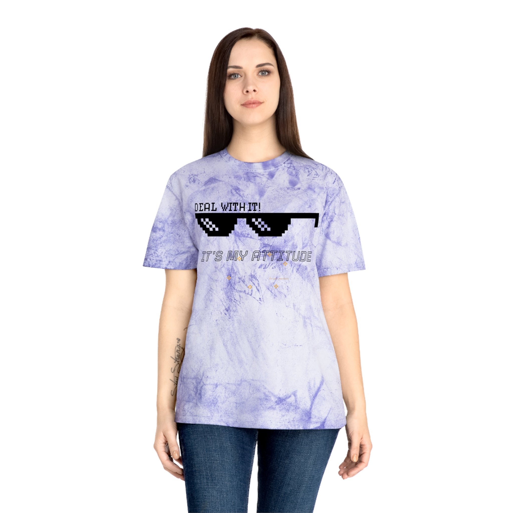 Deal With It Sunglasses Graphic Tee — "Deal With It! It’s My Attitude" Tie-Dye T-Shirt
