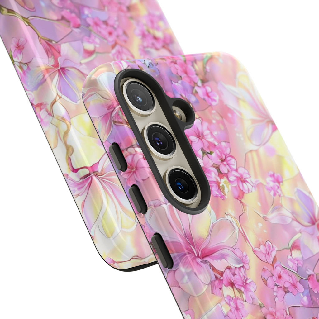 Floral Elegance Tough Phone Case – Dual-Layer Protection for iPhone 17/16/15 & Samsung | Glossy or Matte Finish | Morphesa