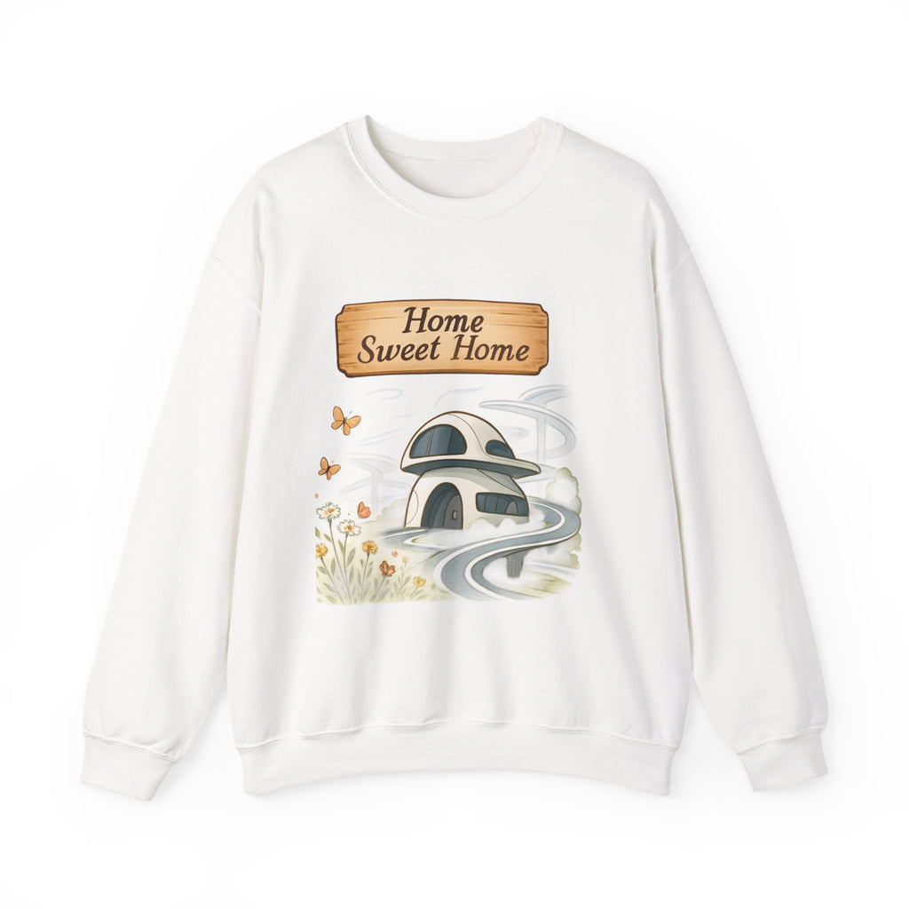 Crewneck Sweatshirt — “Home Sweet Home” Cozy Cottage Graphic