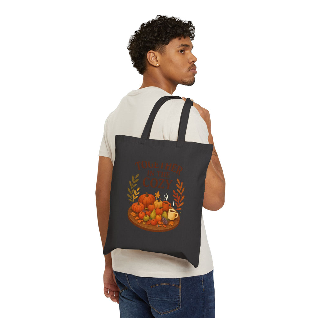 Tote Bag — "Together in the Cozy" Fall Pumpkin Harvest Tote