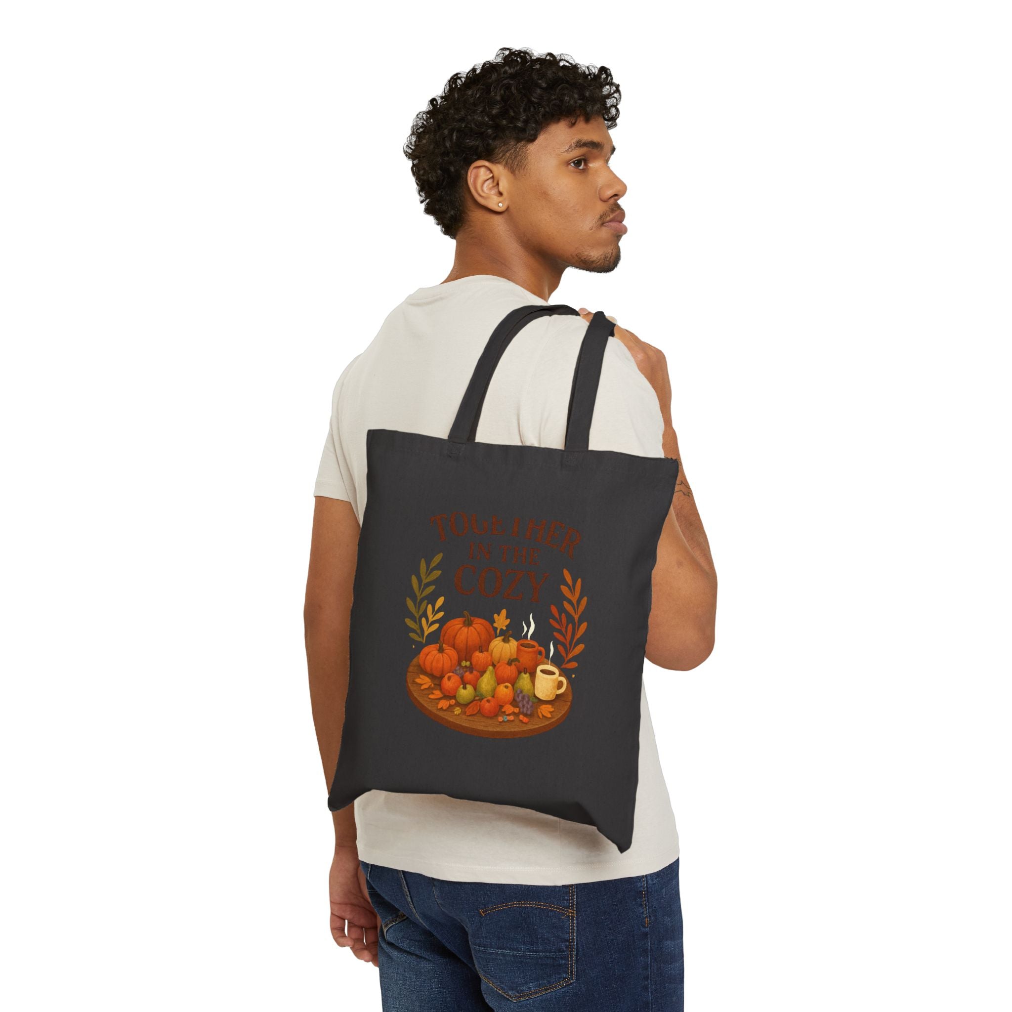 Tote Bag — "Together in the Cozy" Fall Pumpkin Harvest Tote
