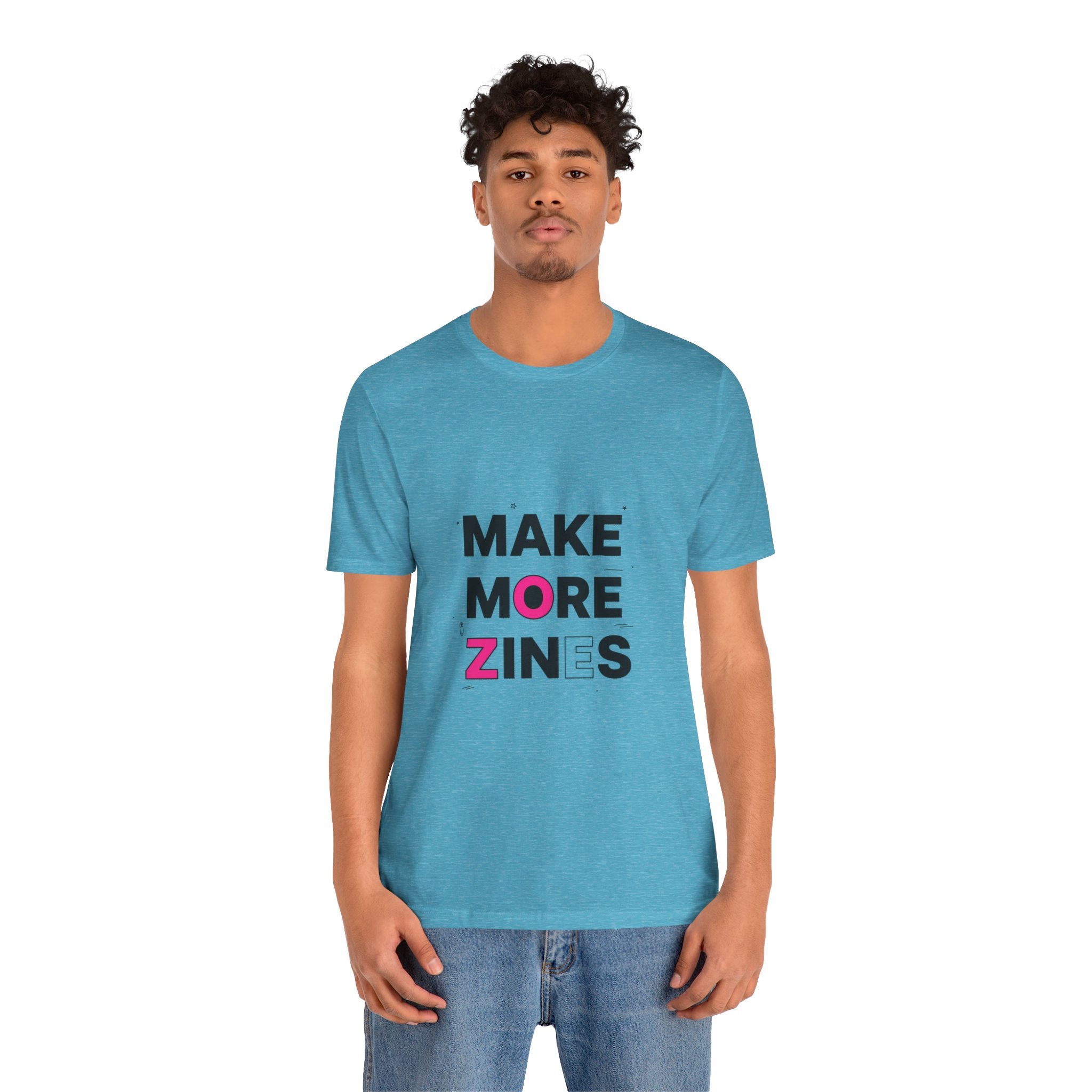 MAKE MORE ZINES Tee | ransom collage shirt, zine style cutout letters