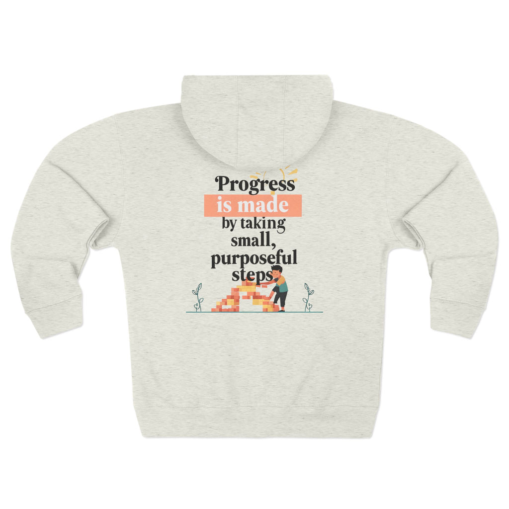 Progress Over Perfection hoodie | Motivational Zip Hoodie, Progress Is Made Quote