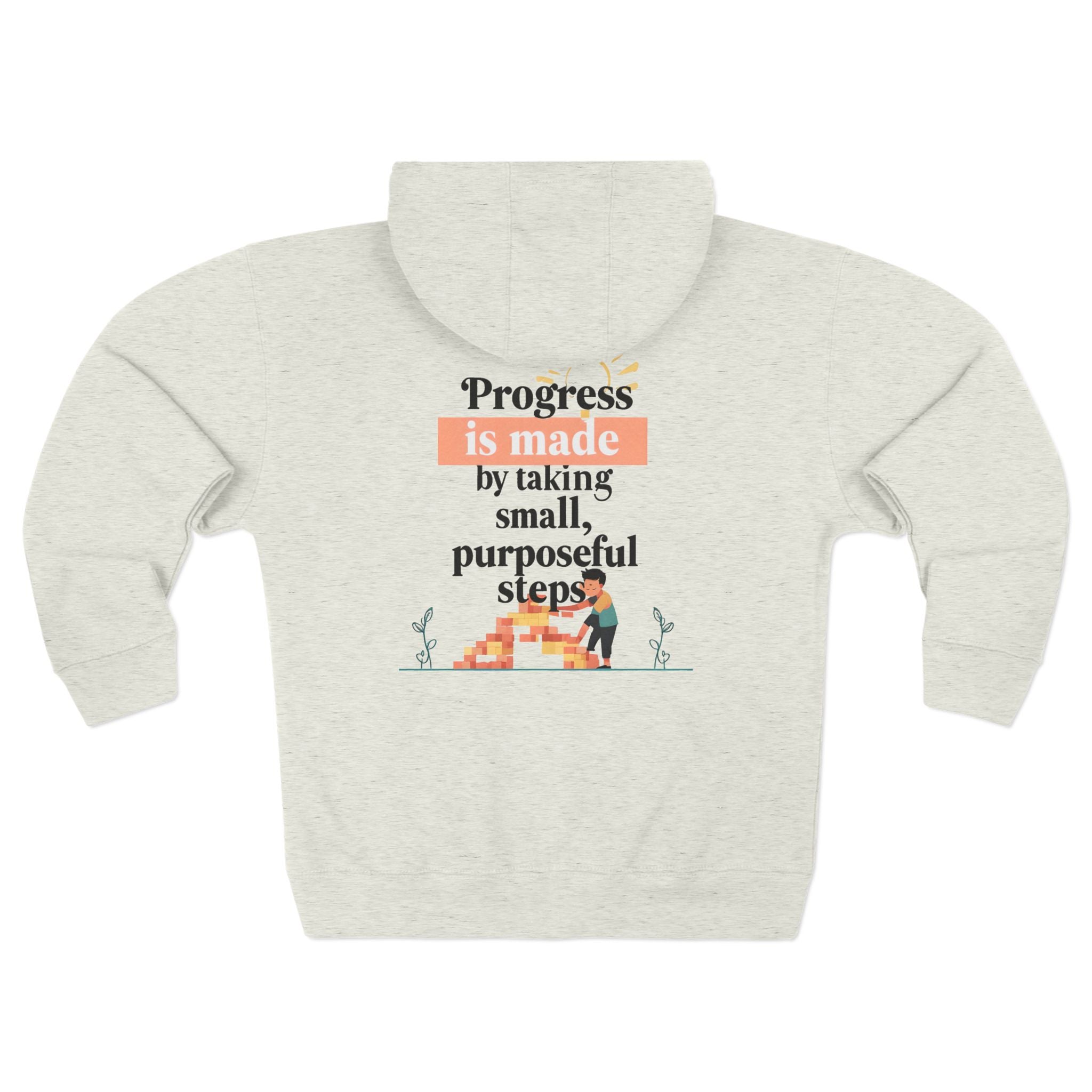 Progress Over Perfection hoodie | Motivational Zip Hoodie, Progress Is Made Quote