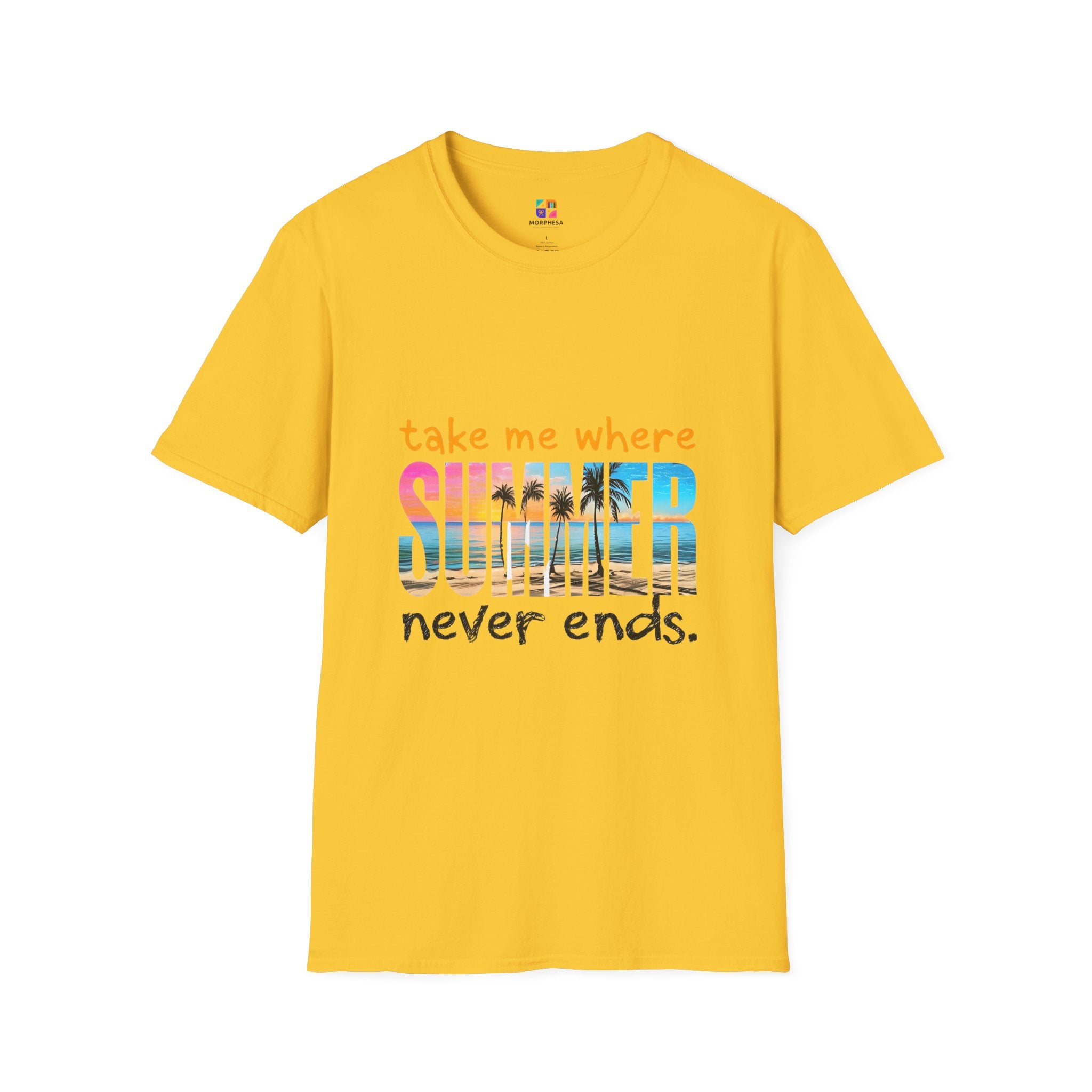 Summer Vibes Unisex T-Shirt | Take Me Where Summer Never Ends | Casual Wear, Vacation Shirt, Beach Tee, Gift Idea, Summer Collection