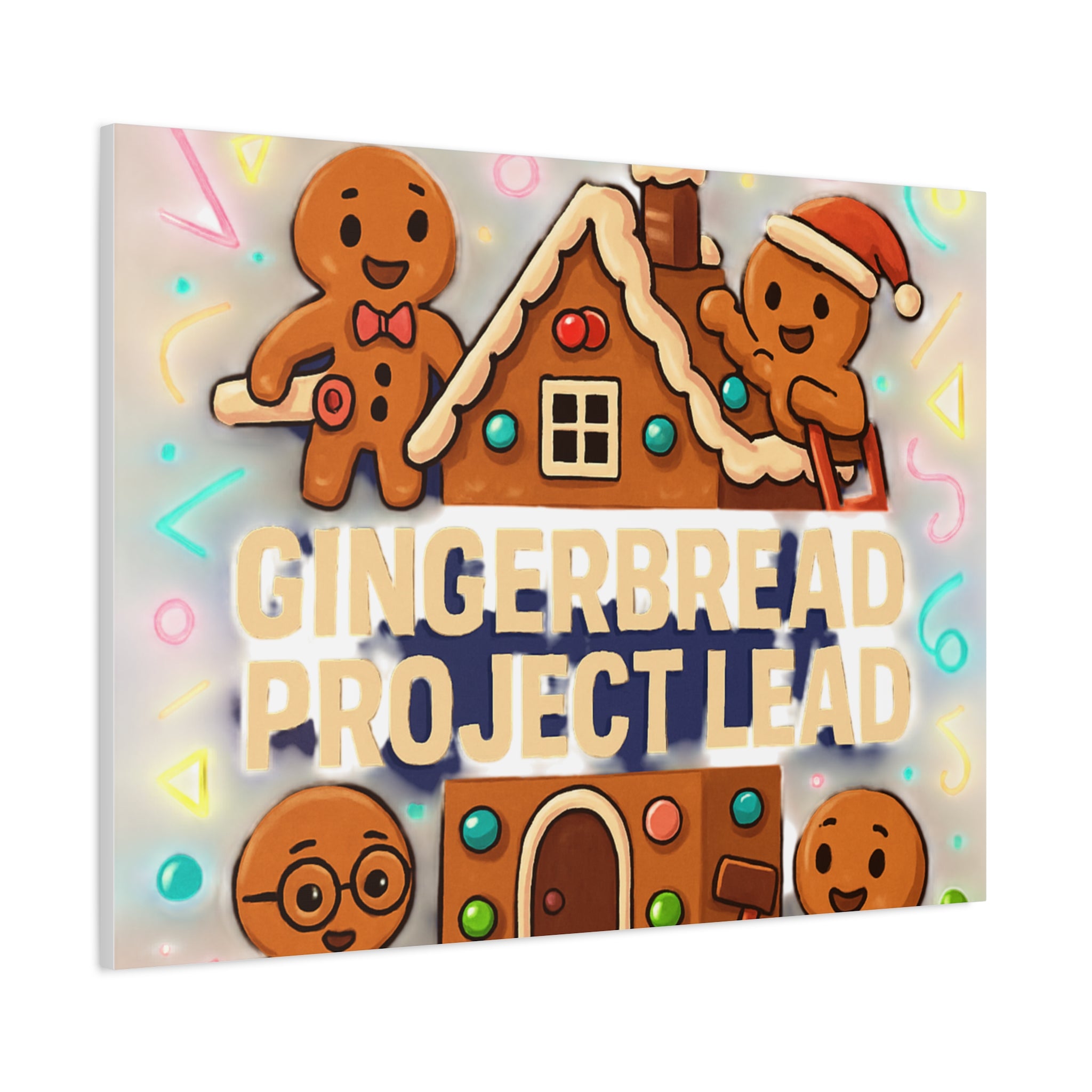 Gingerbread Project Lead Canvas Art — Holiday Kitchen Wall Decor