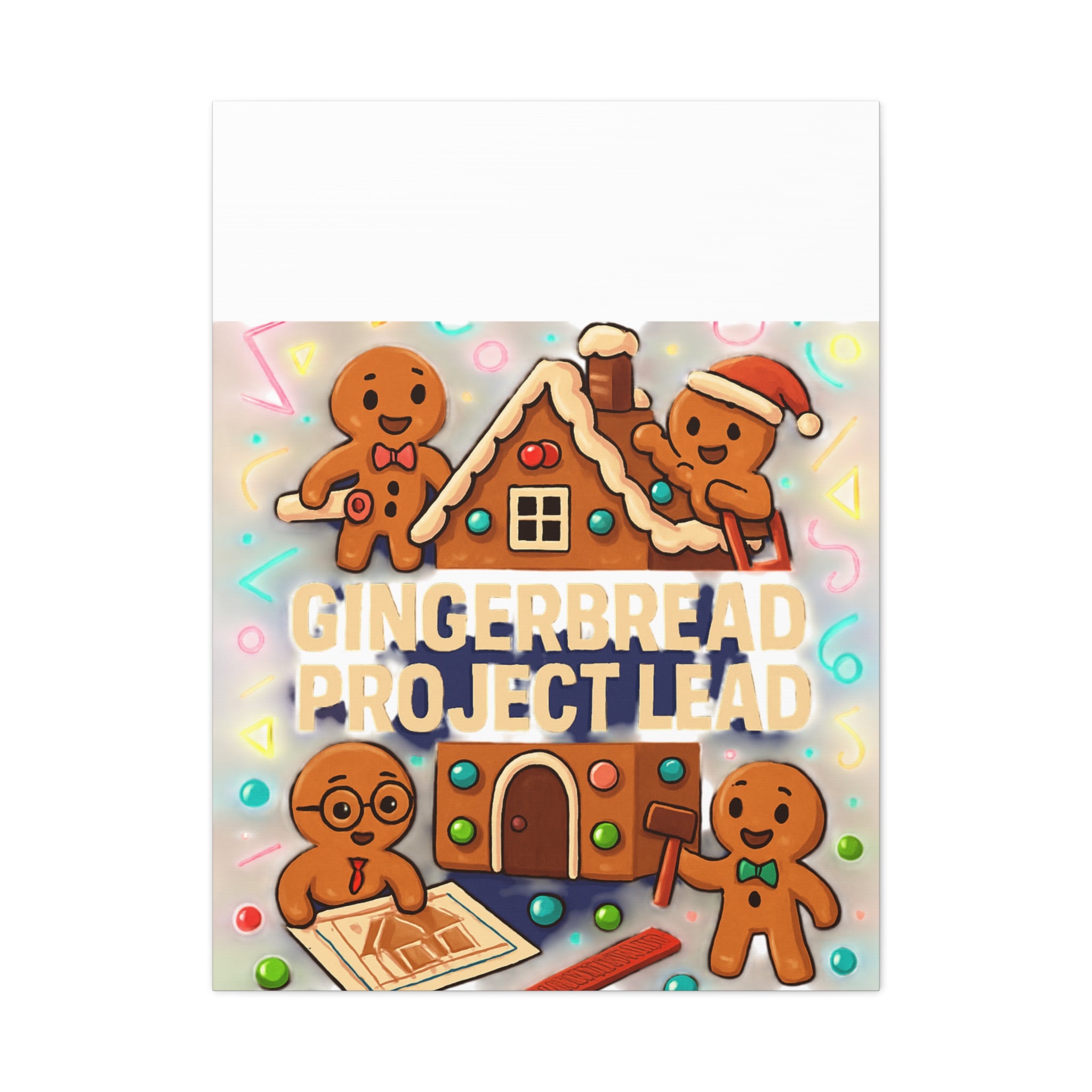 Gingerbread Project Lead Canvas Art — Holiday Kitchen Wall Decor