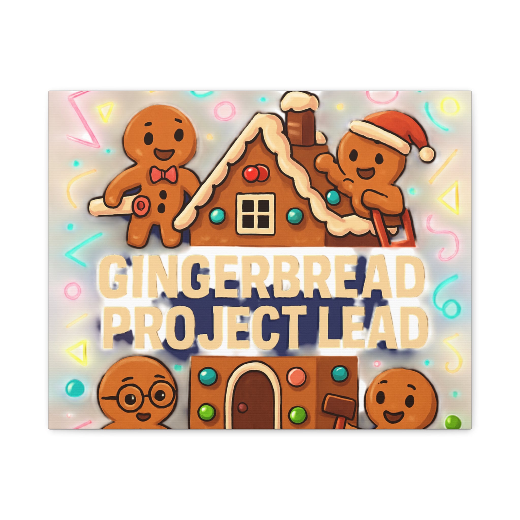 Gingerbread Project Lead Canvas Art — Holiday Kitchen Wall Decor