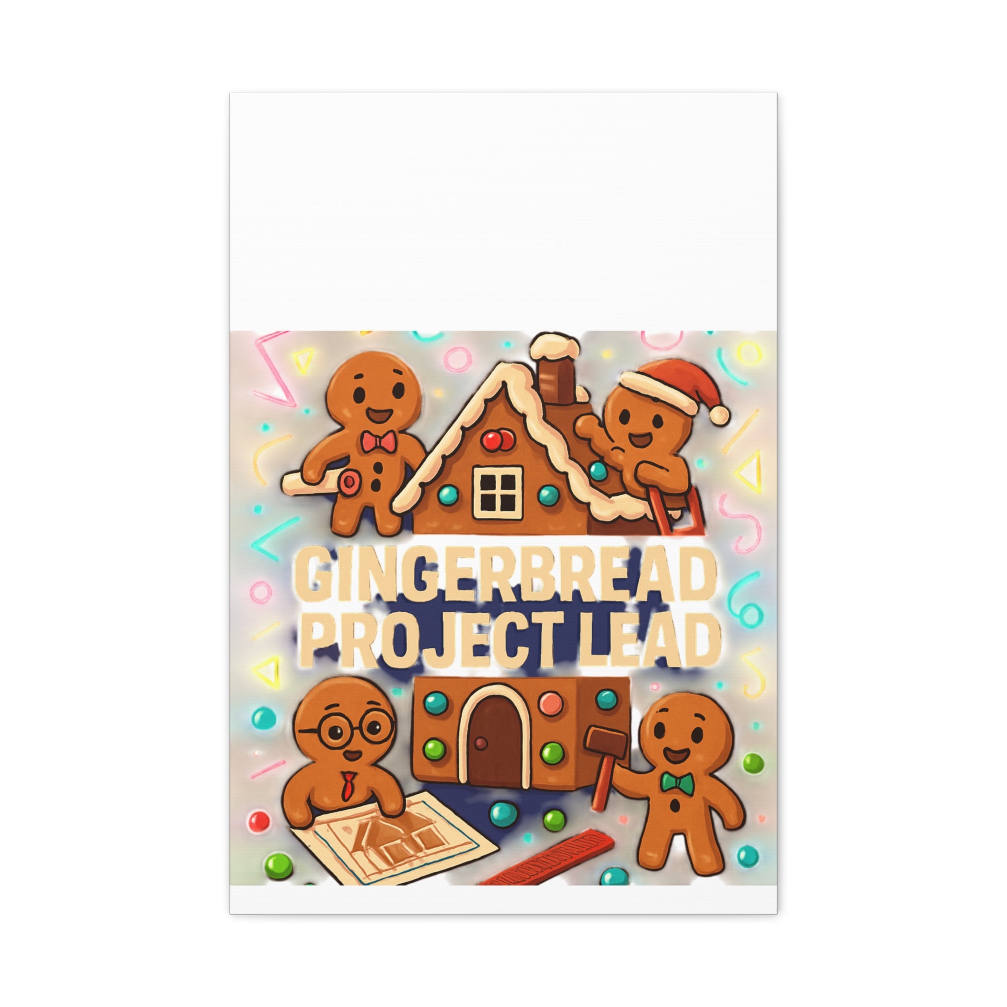 Gingerbread Project Lead Canvas Art — Holiday Kitchen Wall Decor