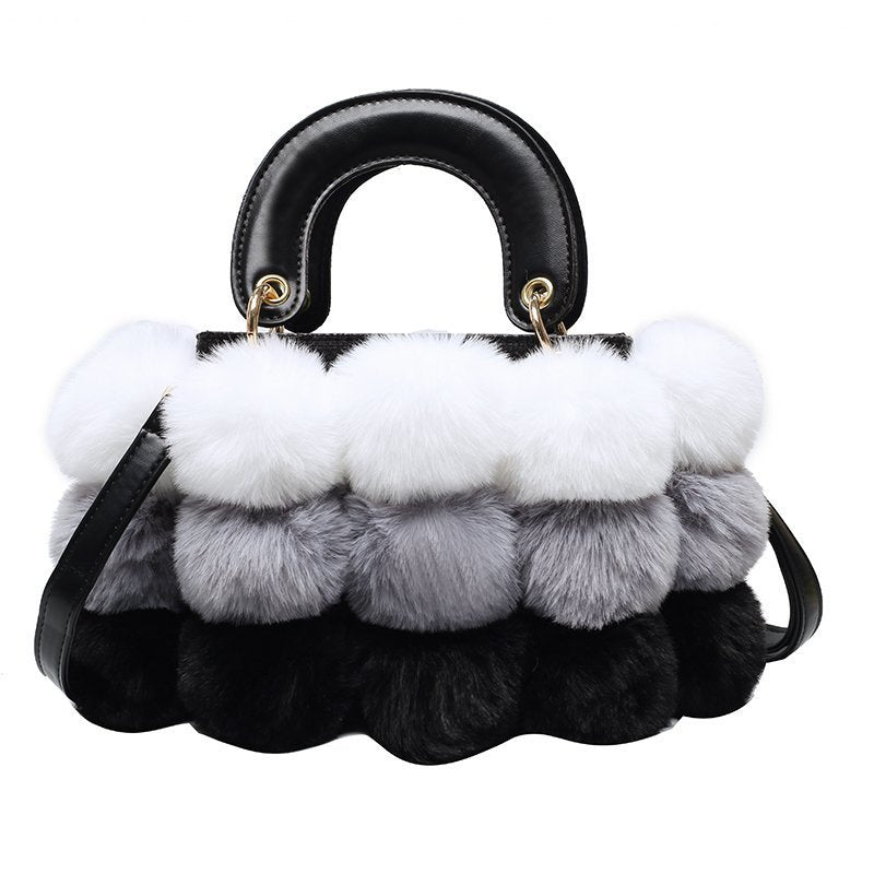 Chic Winter Plush Shoulder Bag - Stylish Messenger Handbag for Every Occasion