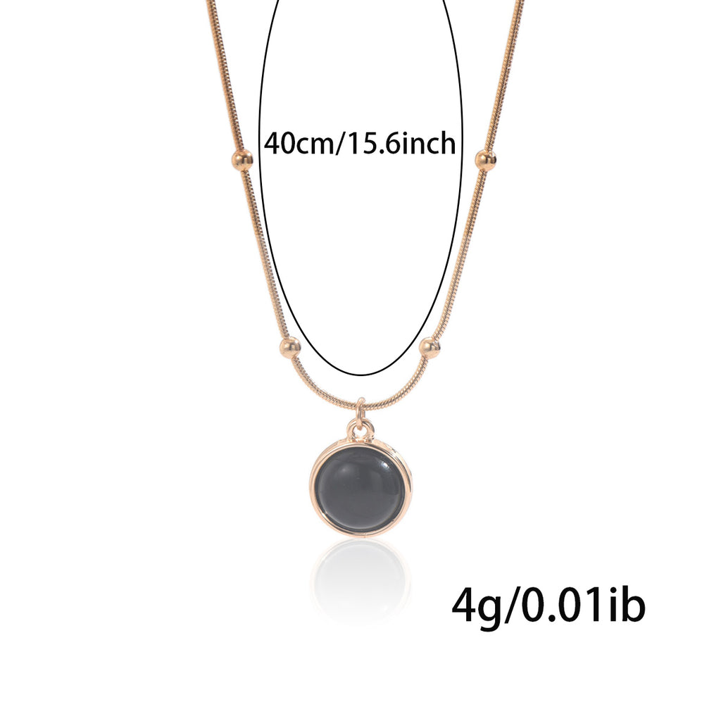 Elevate Your Style with the Lxalry 18K Gold-Plated Mood Responsive Necklace - Handmade Stainless Steel Jewelry with Color Shifting Resin Pendant, Perfect Gift for Women