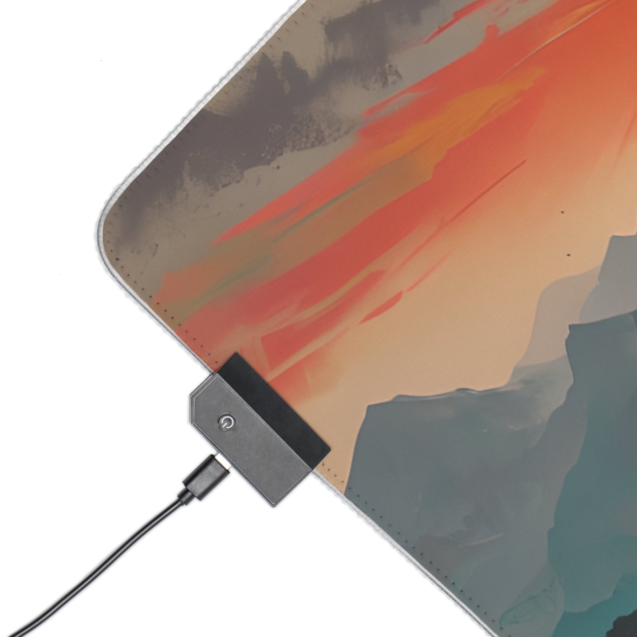 LED Gaming Mouse Pad with Vibrant Landscape Design, RGB Backlit Desk Decor, Gamer Gift, Home Office Accessory, Perfect for Gaming Setup