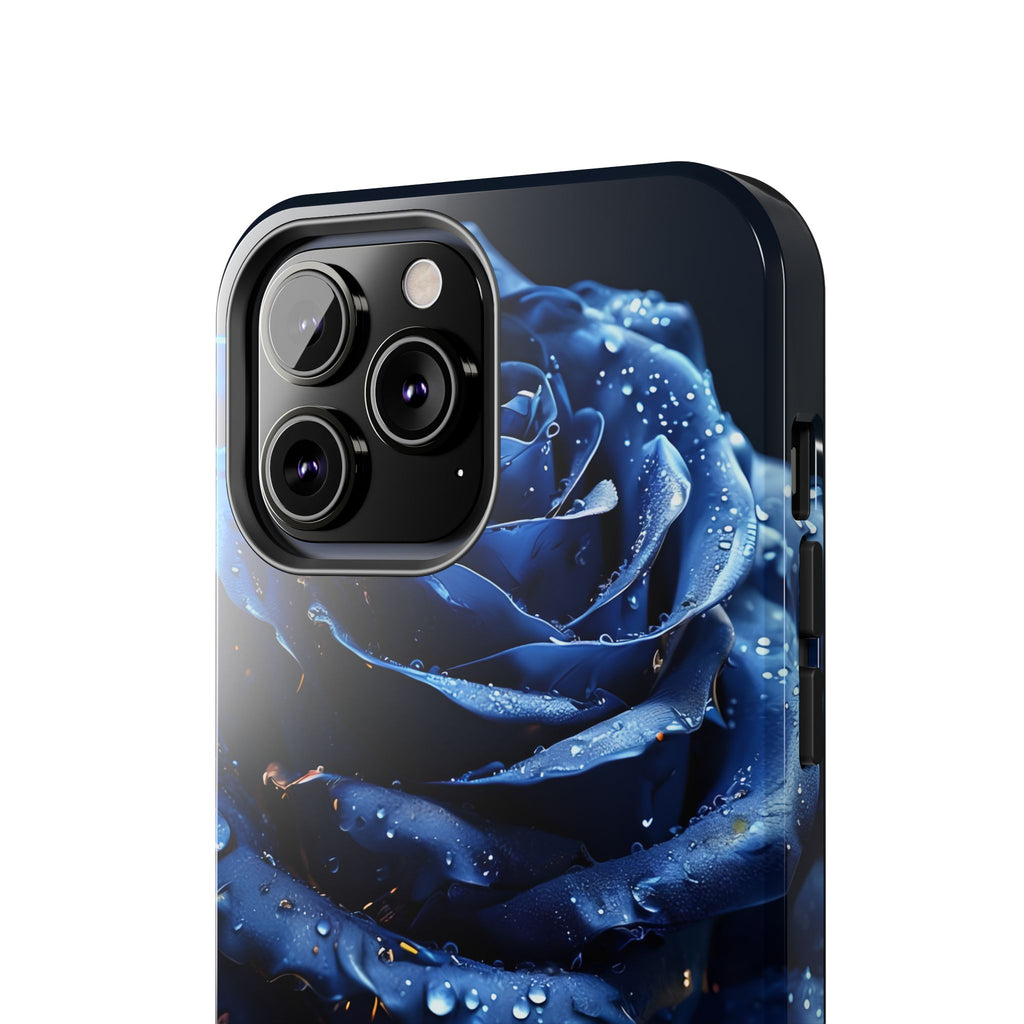 iPhone 17 Pro Max Tough Phone Case - Elegant Blue Rossy Design