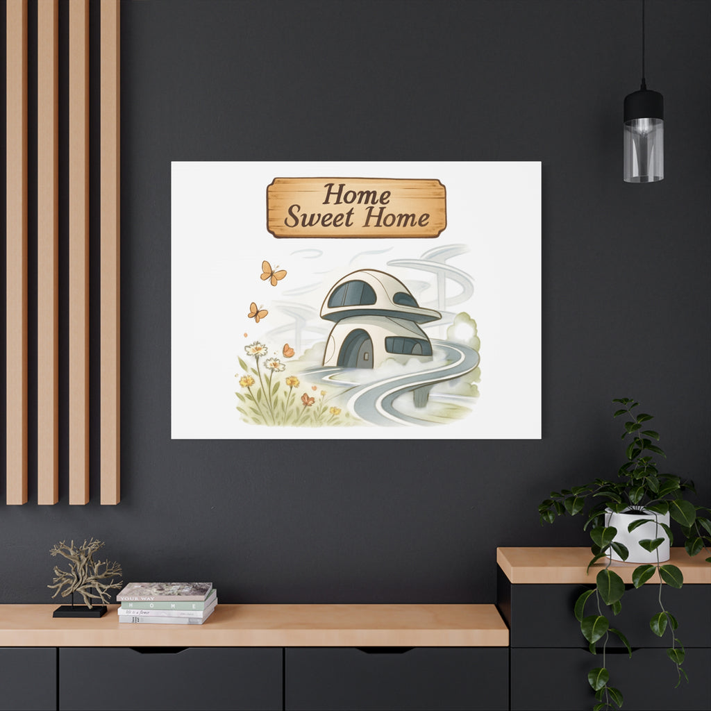 Home Sweet Home Canvas Wall Art — Cozy Cottage Matte Stretched Canvas