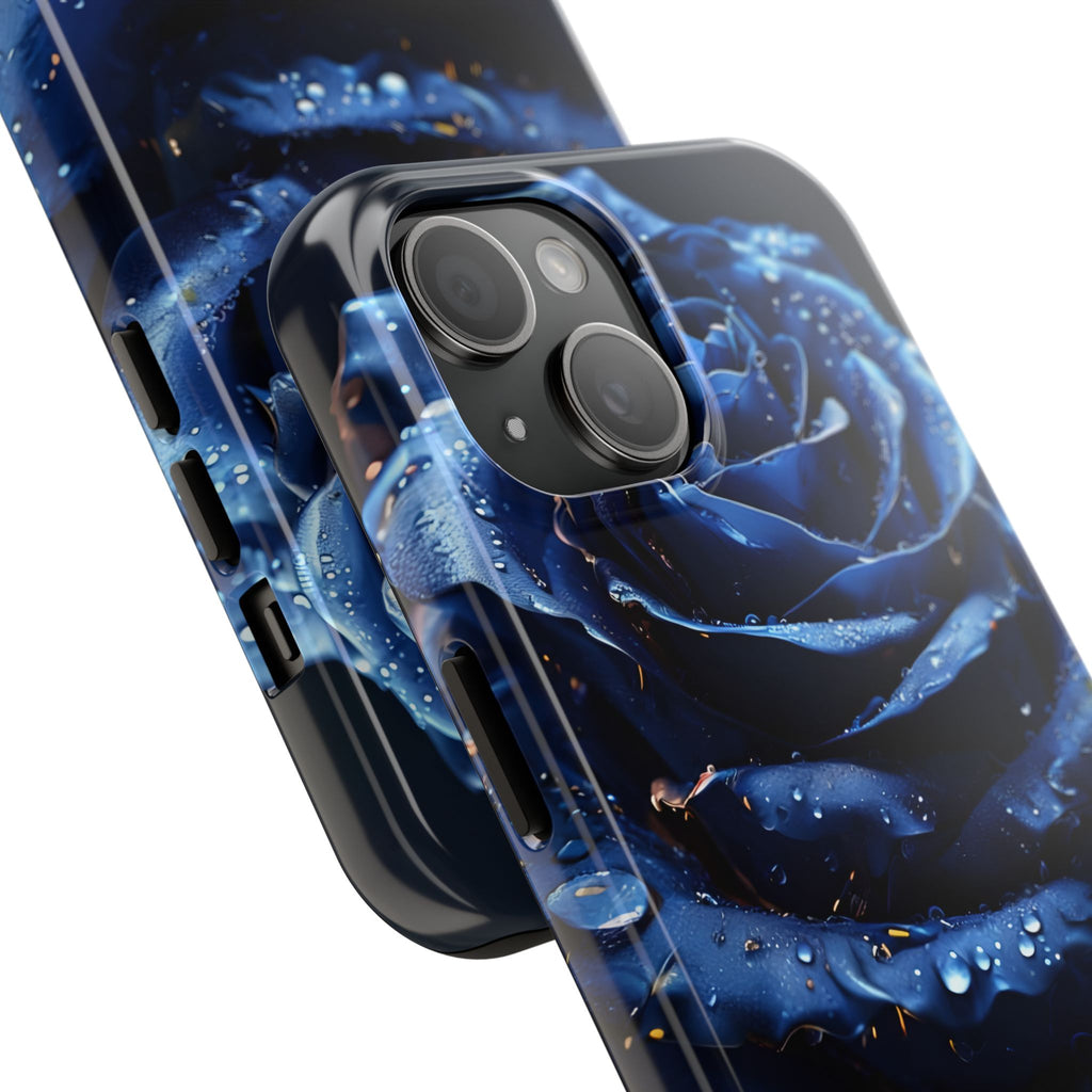 iPhone 17 Pro Max Tough Phone Case - Elegant Blue Rossy Design