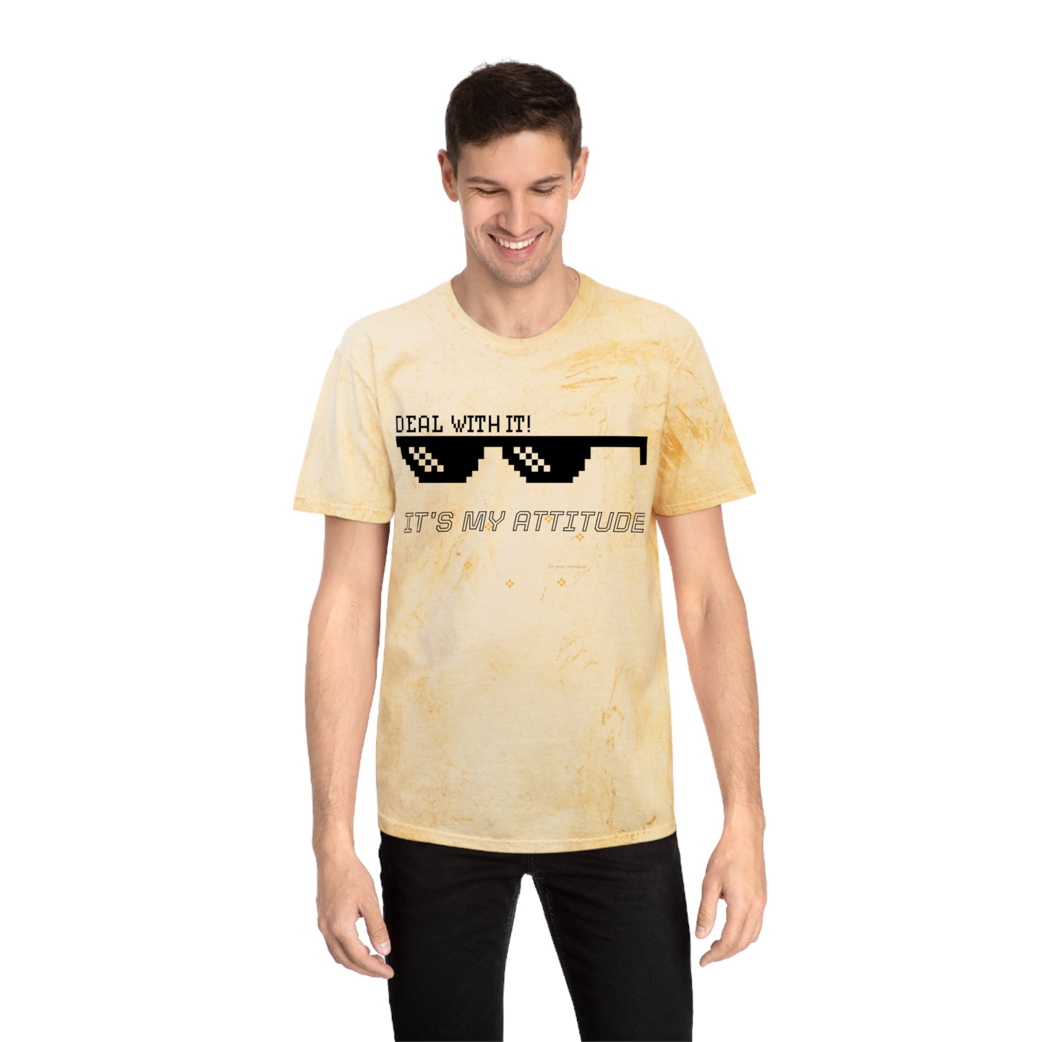Deal With It Sunglasses Graphic Tee — "Deal With It! It’s My Attitude" Tie-Dye T-Shirt