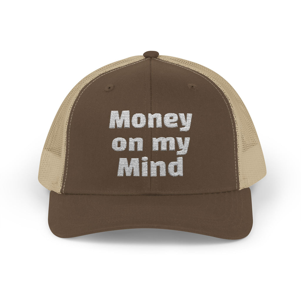 Money On My Mind Trucker Cap — Embroidered Mesh Snapback Hat