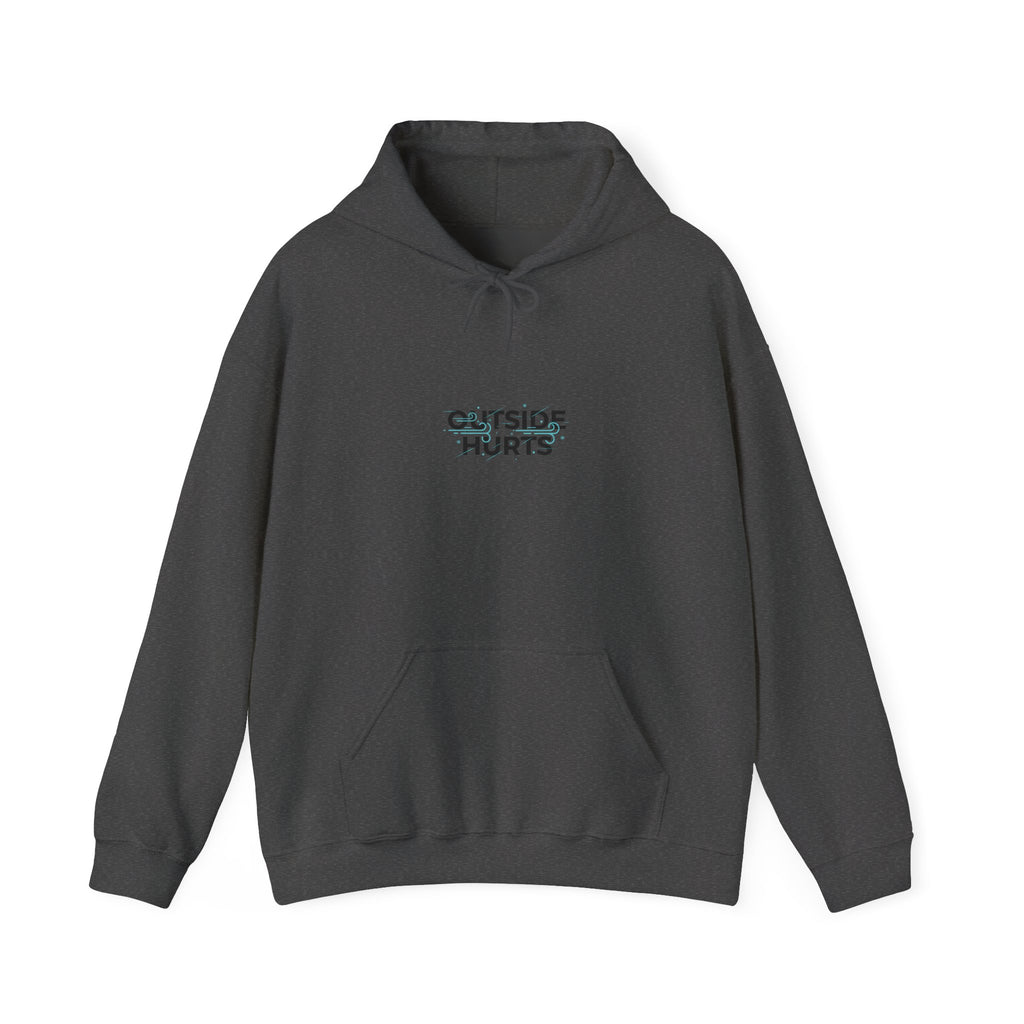 OUTSIDE HURTS Hoodie | wind-chill minimalism, winter meme