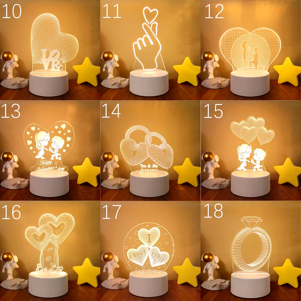 Transform Your Space with the 3D LED Night Light - A Creative Illusion Lamp for Home Decor