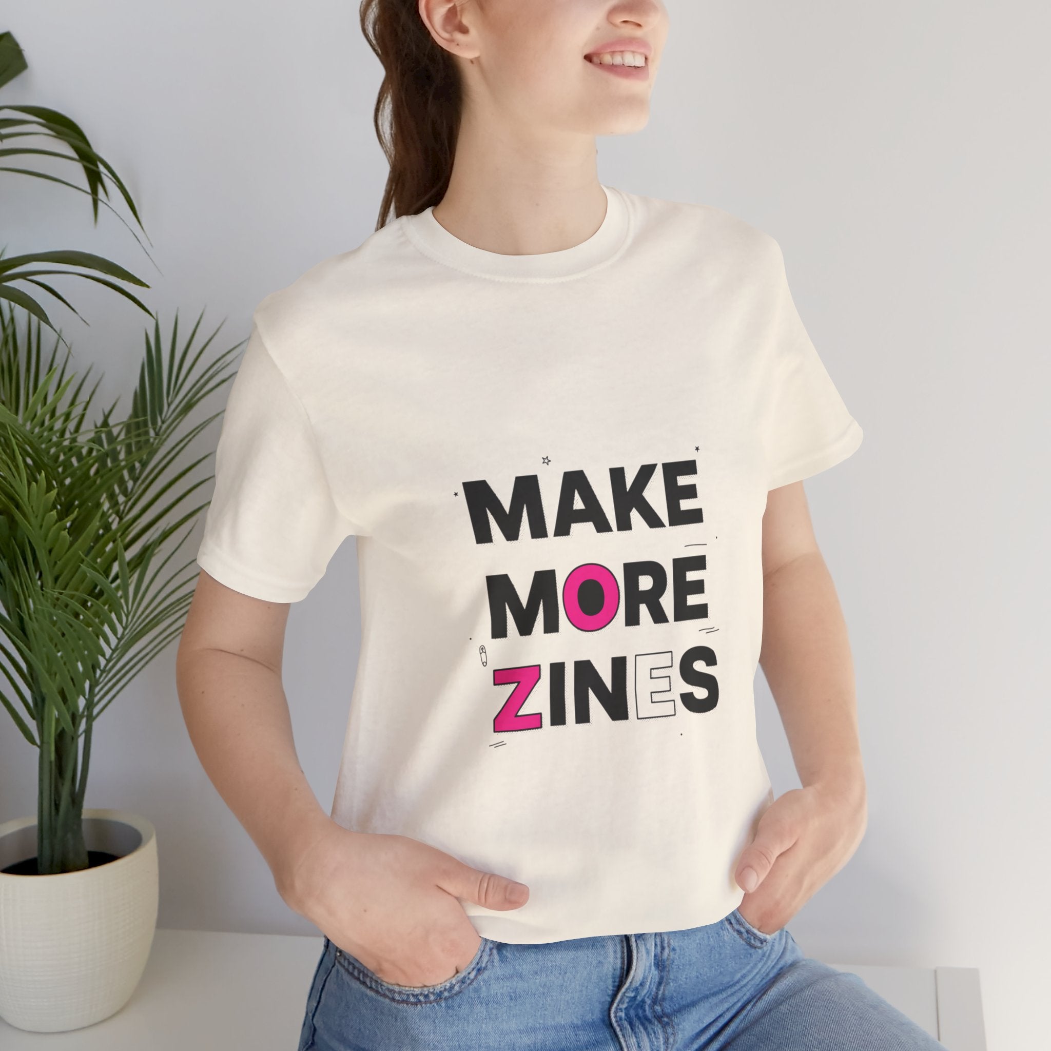 MAKE MORE ZINES Tee | ransom collage shirt, zine style cutout letters