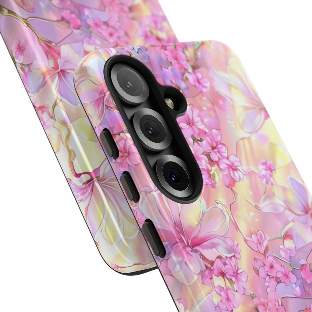 Floral Elegance Tough Phone Case – Dual-Layer Protection for iPhone 17/16/15 & Samsung | Glossy or Matte Finish | Morphesa