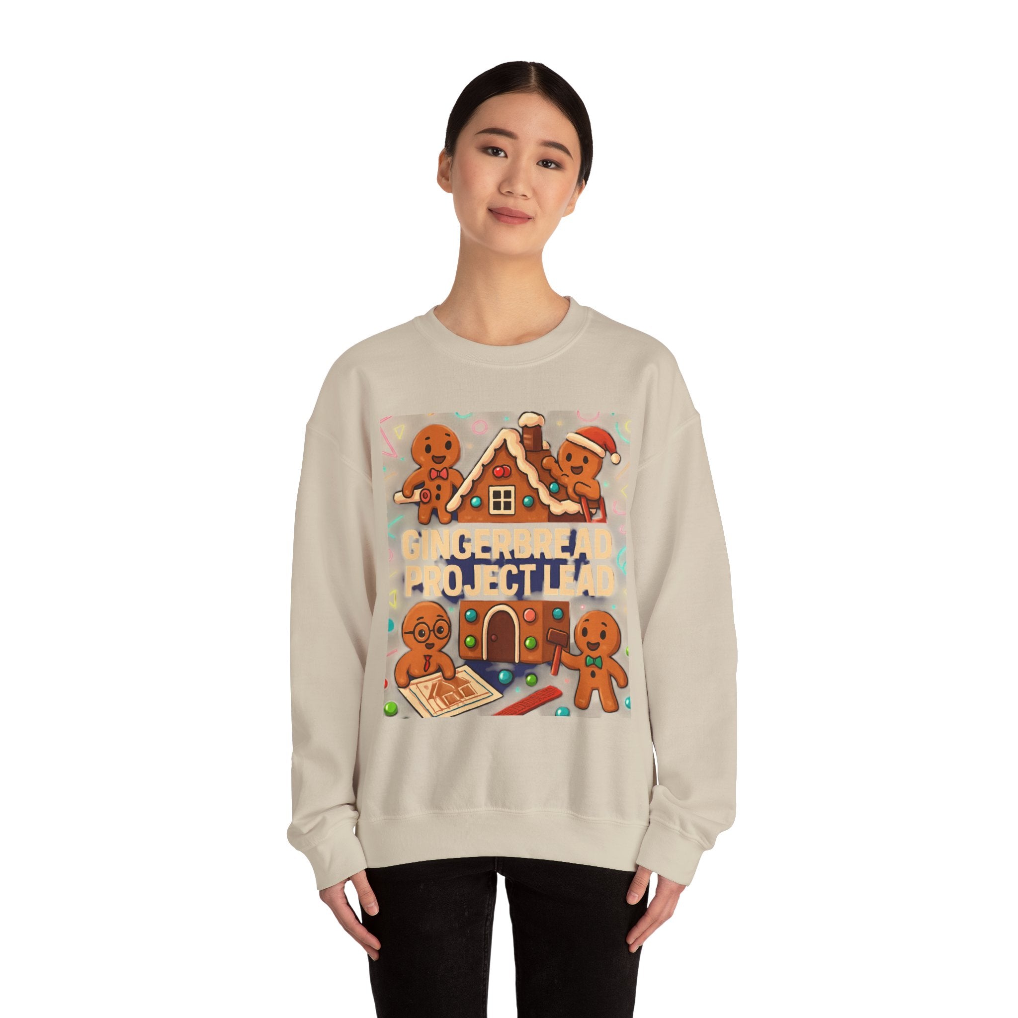Gingerbread Project Lab Sweatshirt — Cute Holiday Cookie House Crewneck