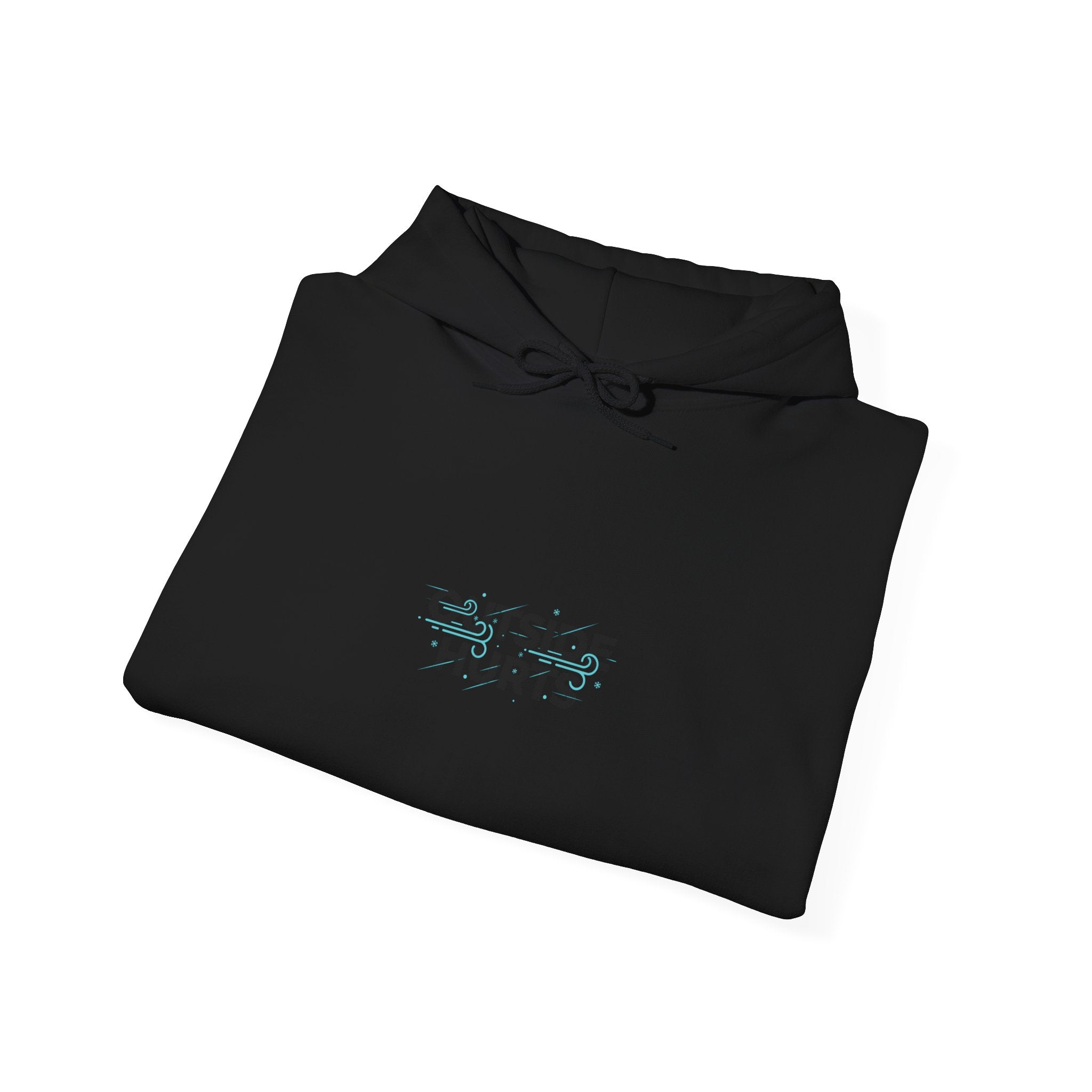 OUTSIDE HURTS Hoodie | wind-chill minimalism, winter meme