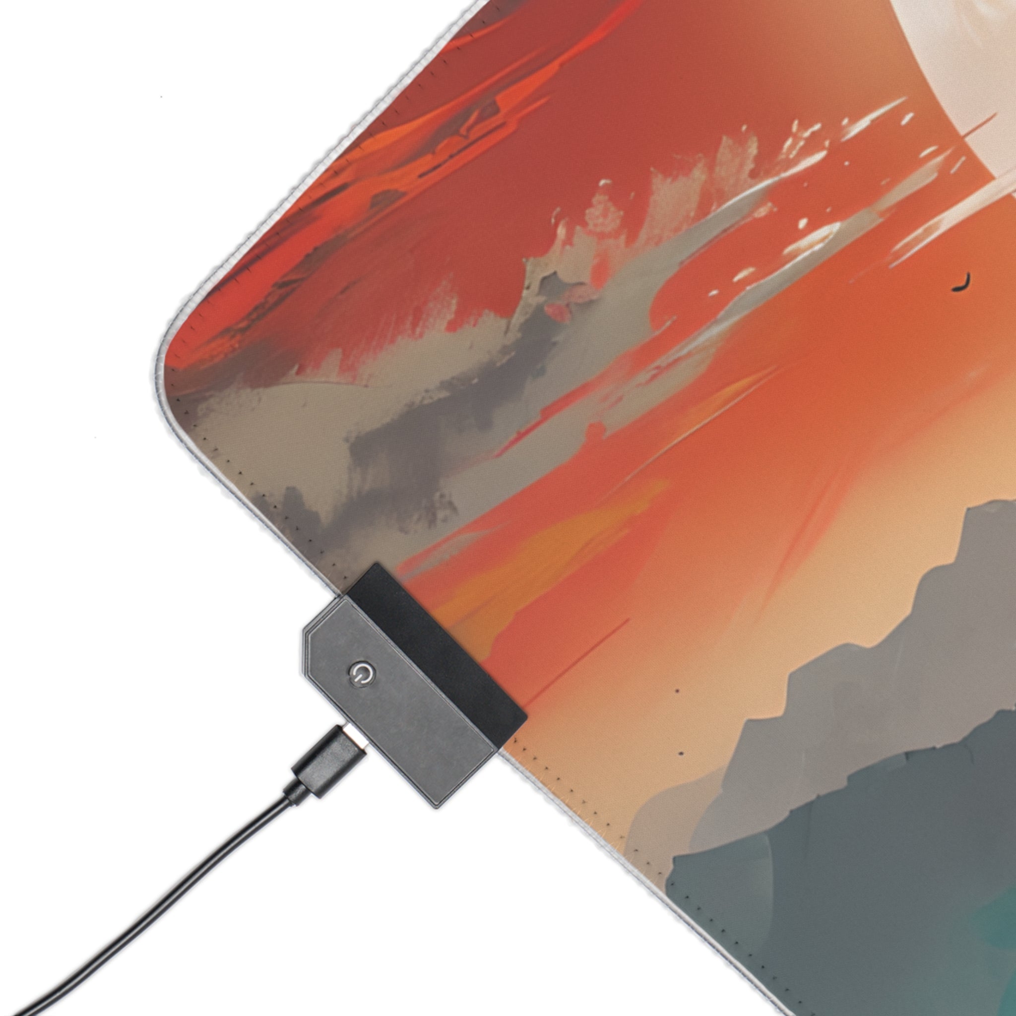 LED Gaming Mouse Pad with Vibrant Landscape Design, RGB Backlit Desk Decor, Gamer Gift, Home Office Accessory, Perfect for Gaming Setup