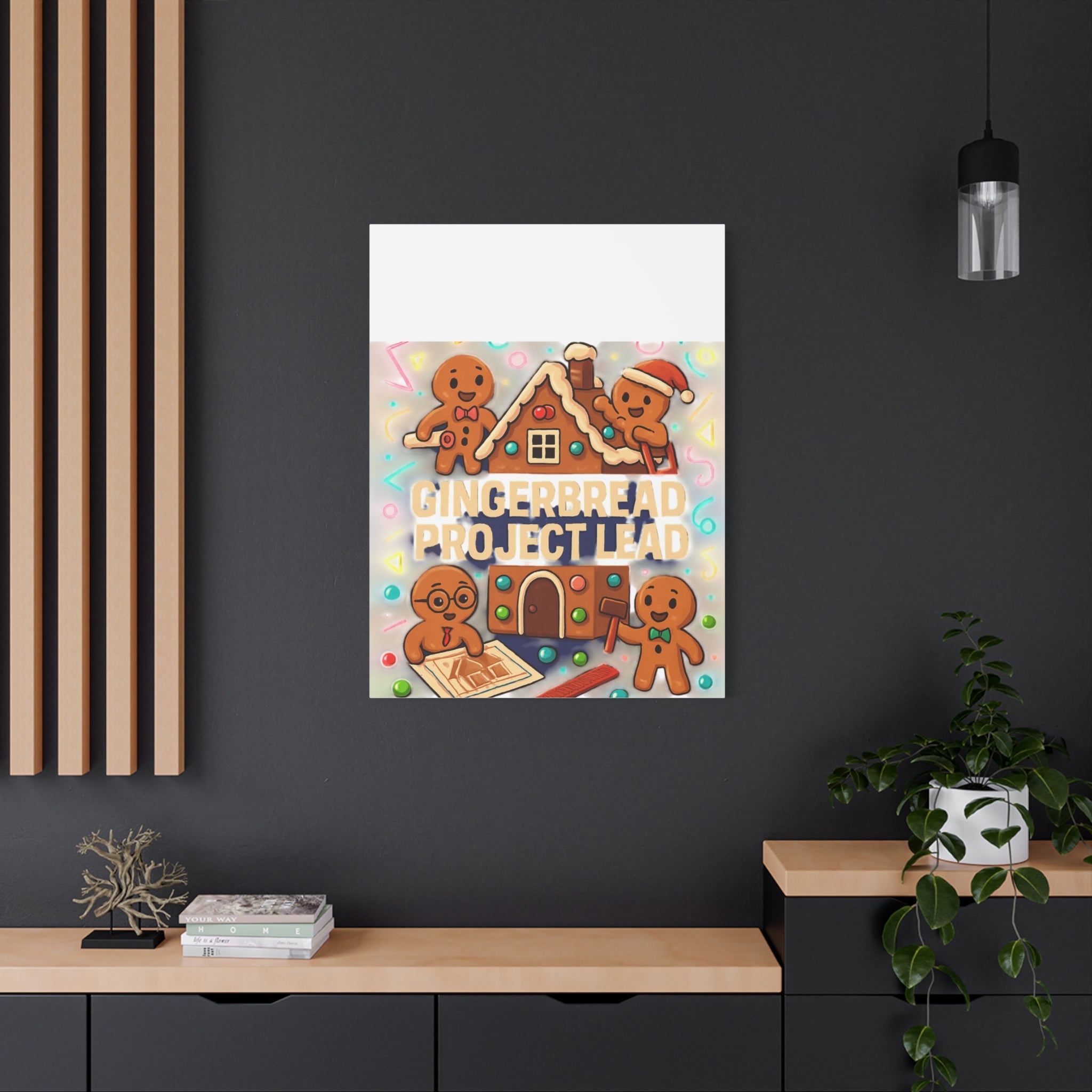 Gingerbread Project Lead Canvas Art — Holiday Kitchen Wall Decor