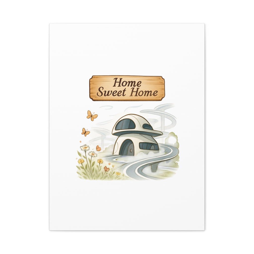 Home Sweet Home Canvas Wall Art — Cozy Cottage Matte Stretched Canvas