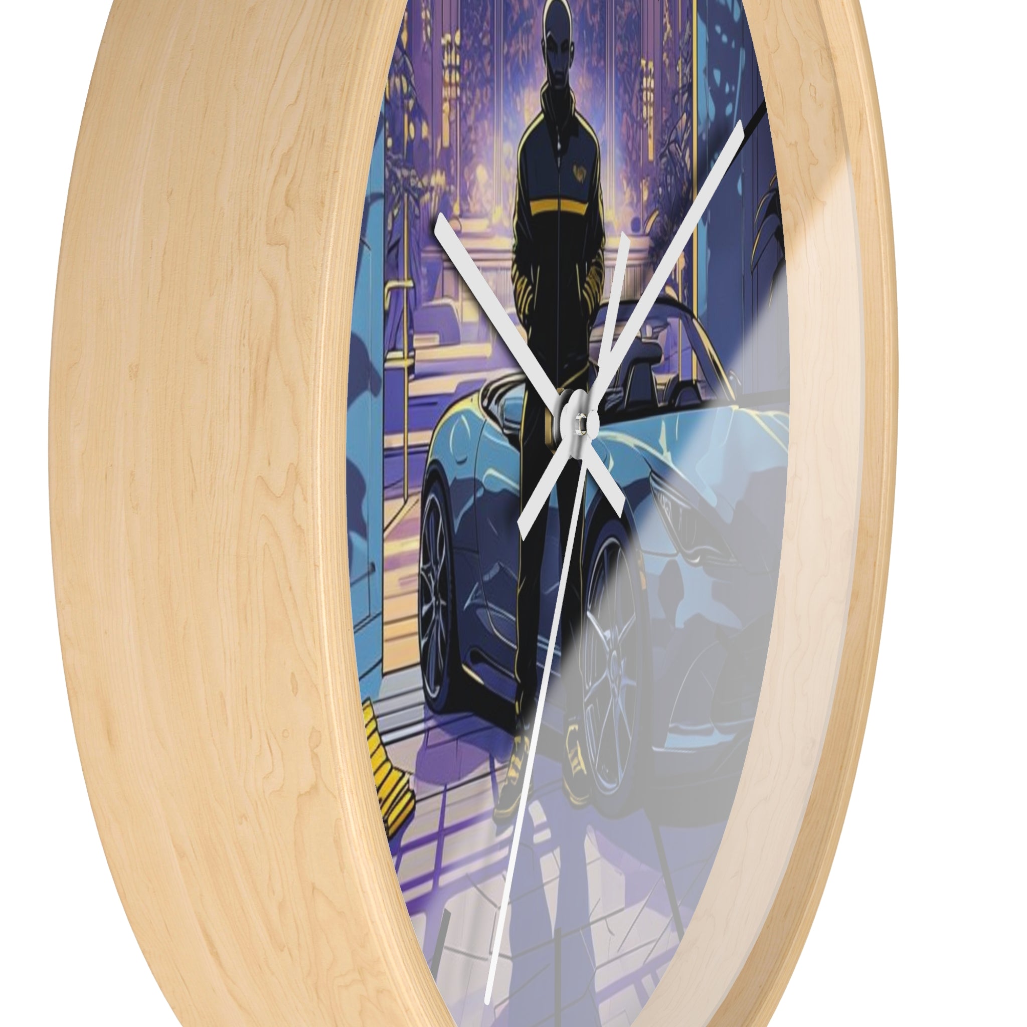 Luxury Sports Car Wall Clock — Modern Gangster Mansion Scene