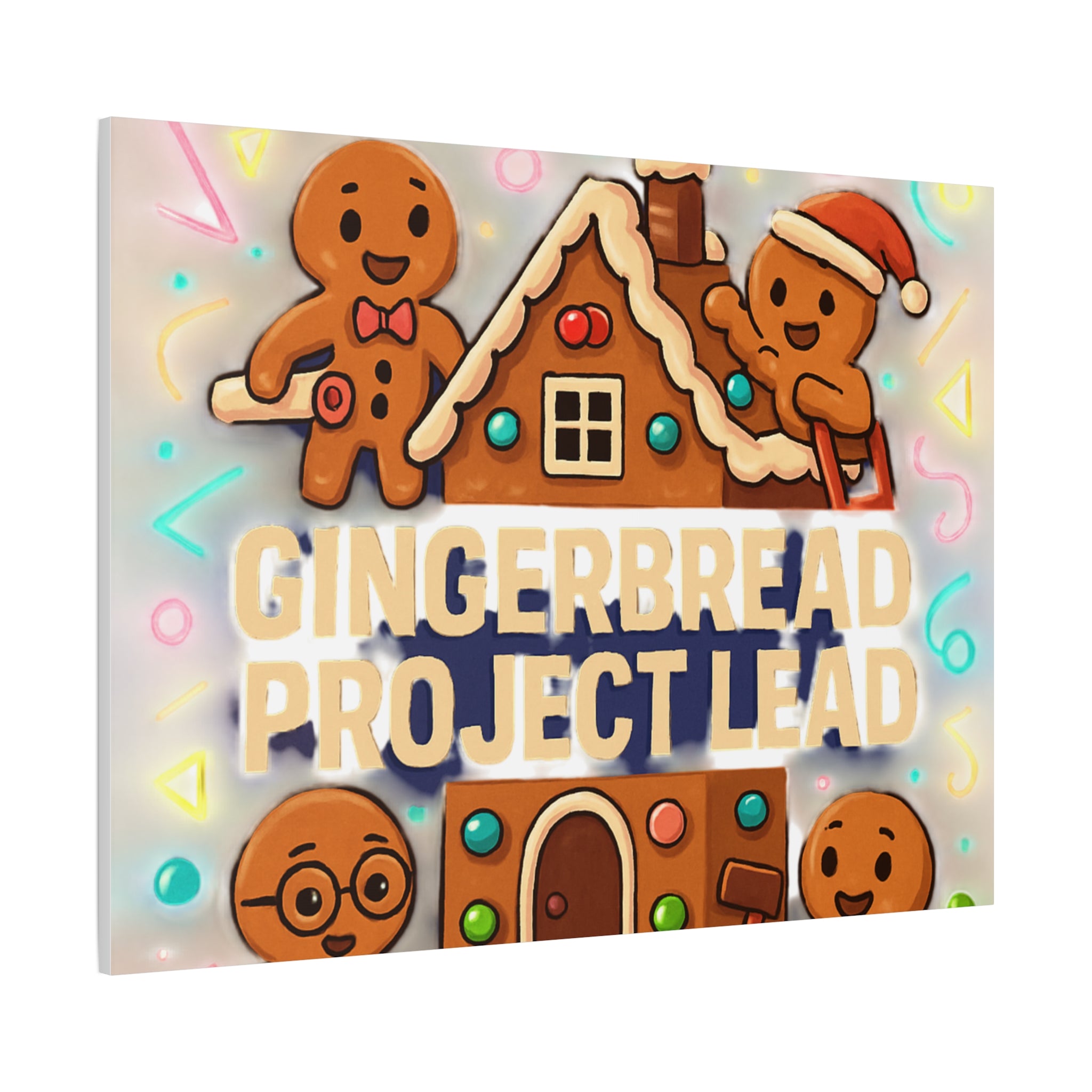 Gingerbread Project Lead Canvas Art — Holiday Kitchen Wall Decor