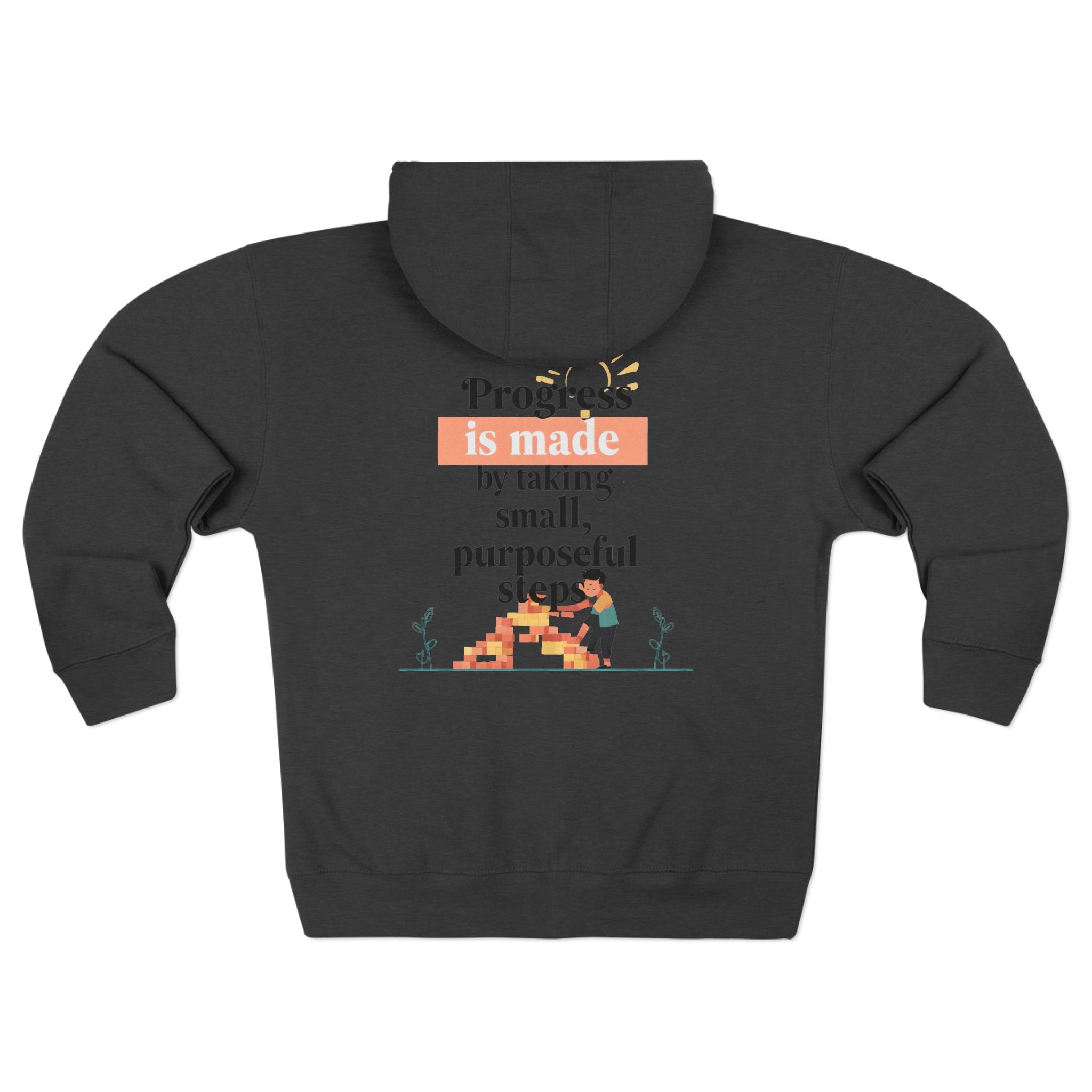 Progress Over Perfection hoodie | Motivational Zip Hoodie, Progress Is Made Quote