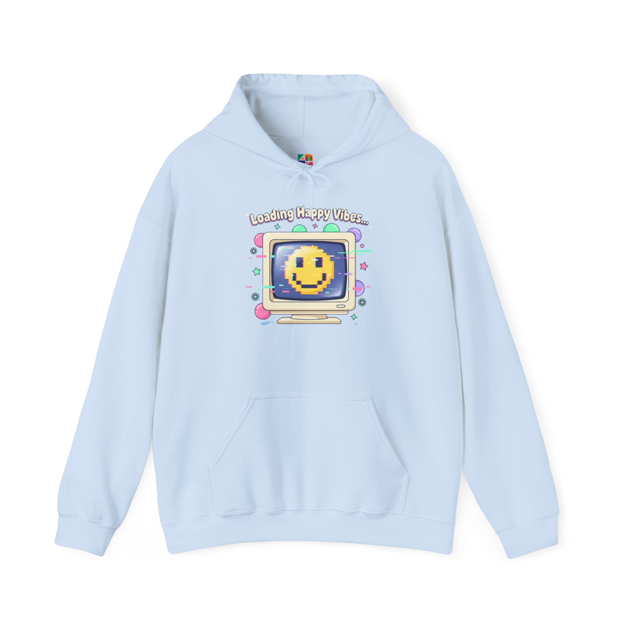 Virtual Pet Popup Hoodie | Y2K retro tech, pixel smile interface