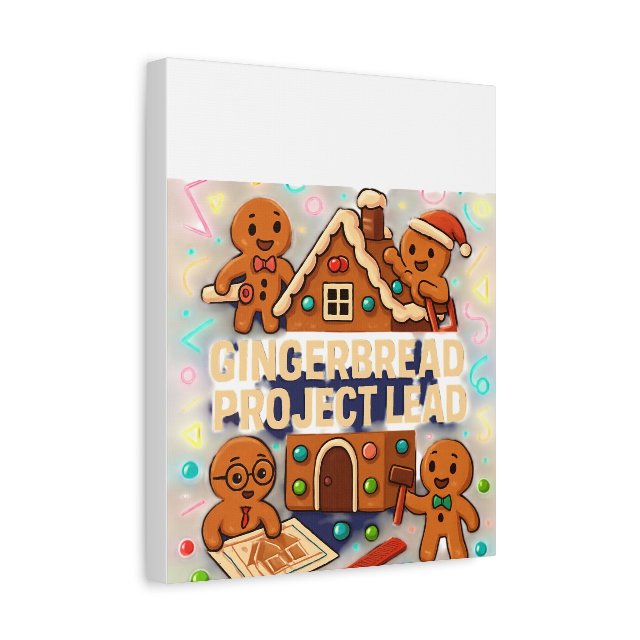 Gingerbread Project Lead Canvas Art — Holiday Kitchen Wall Decor