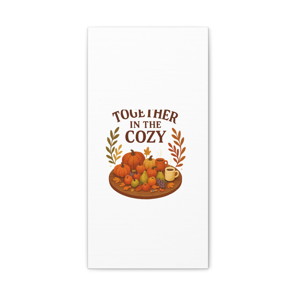 Fall Harvest Cozy Canvas Wall Art – "In The Cozy" Pumpkin & Coffee Autumn Decor