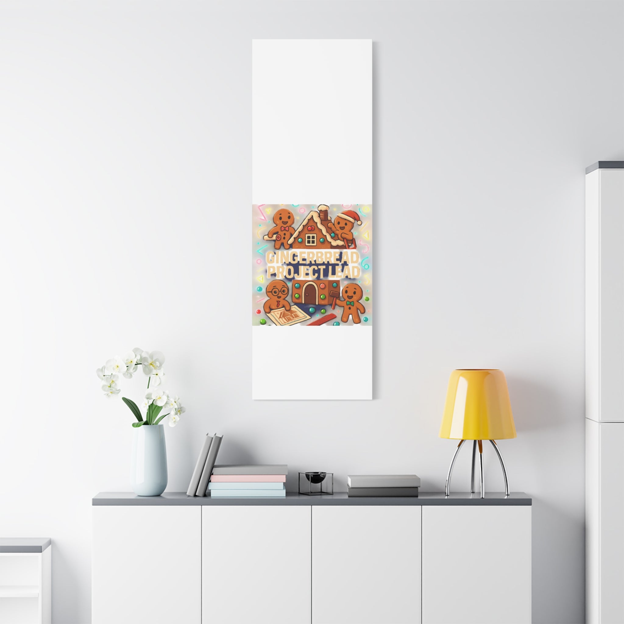 Gingerbread Project Lead Canvas Art — Holiday Kitchen Wall Decor