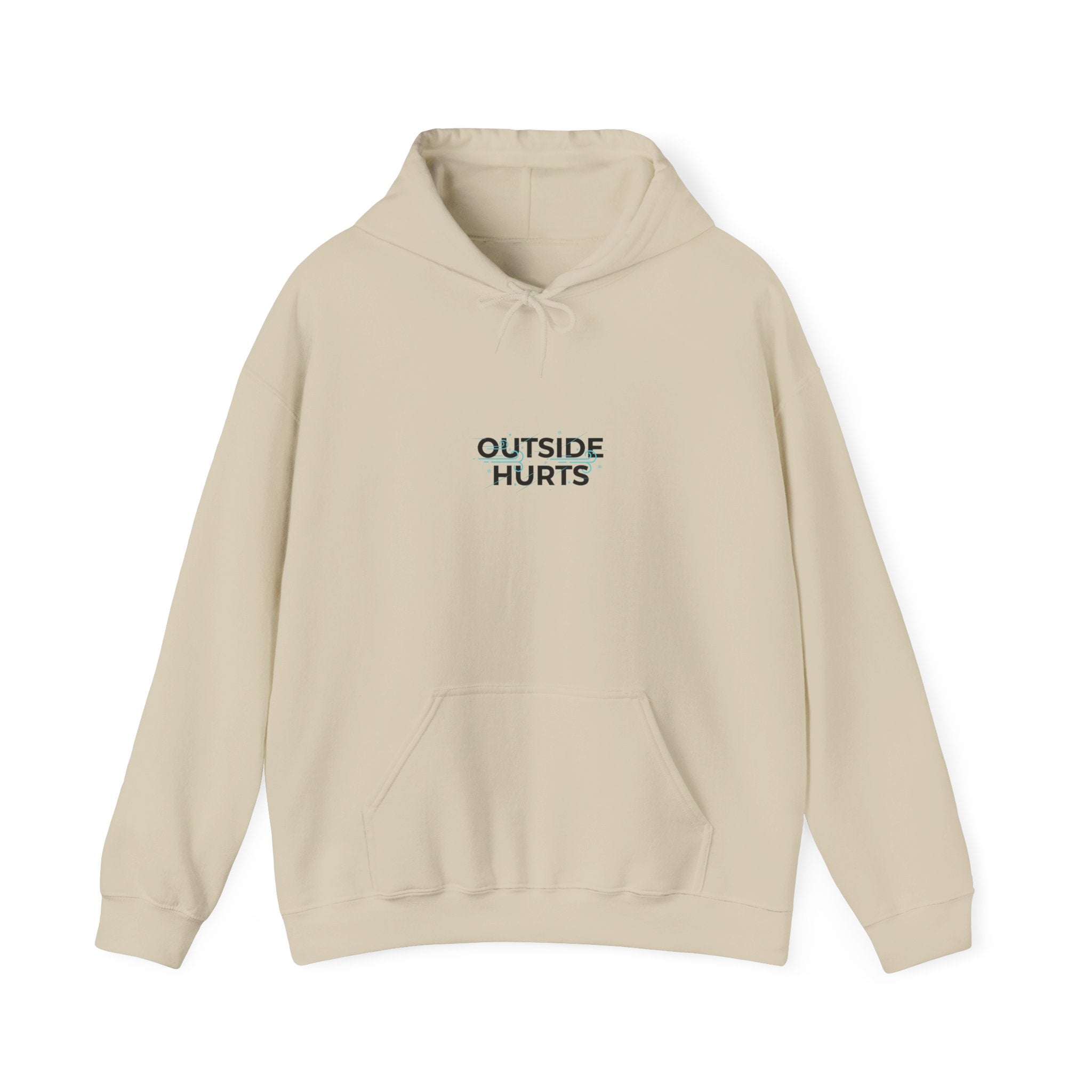 OUTSIDE HURTS Hoodie | wind-chill minimalism, winter meme