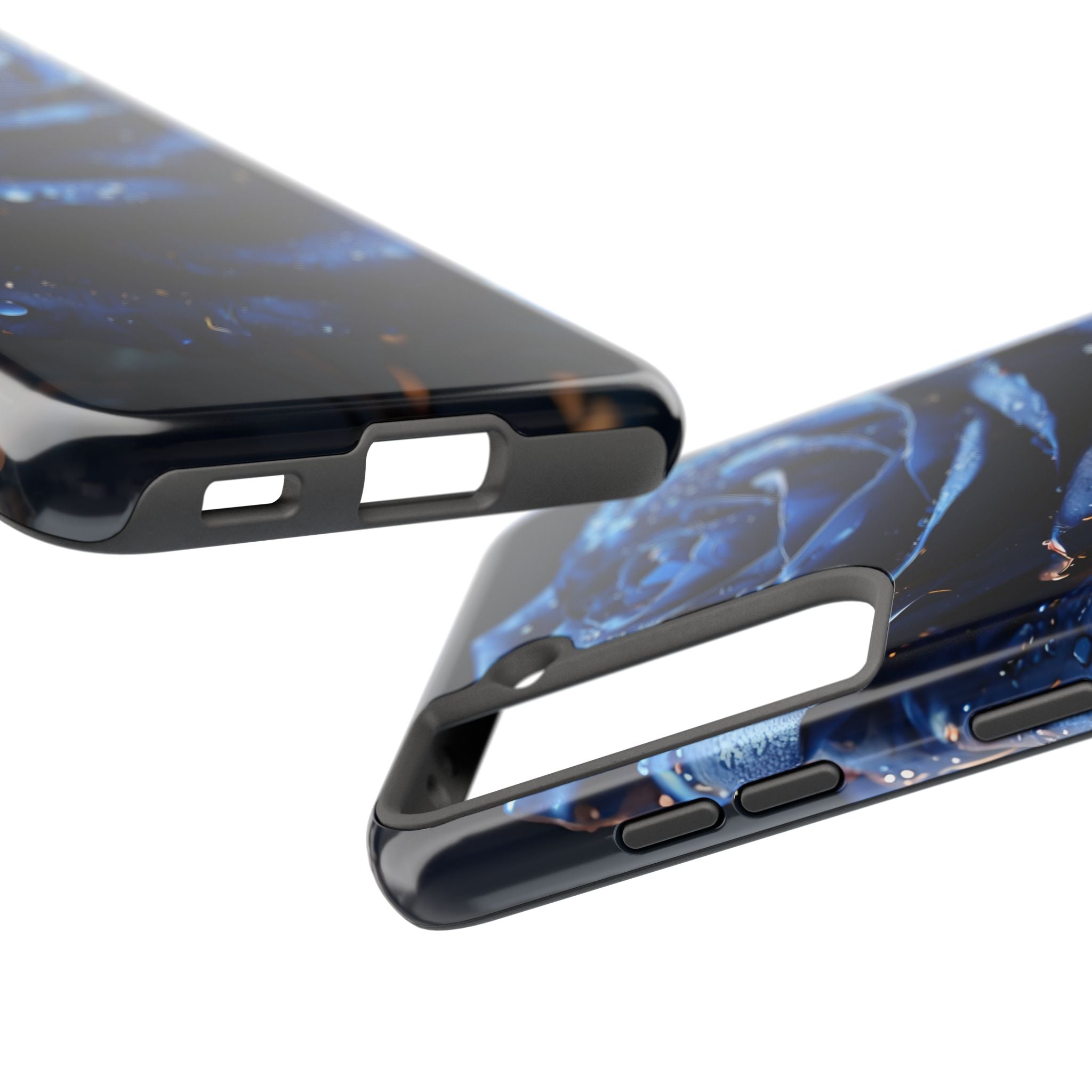 iPhone 17 Pro Max Tough Phone Case - Elegant Blue Rossy Design