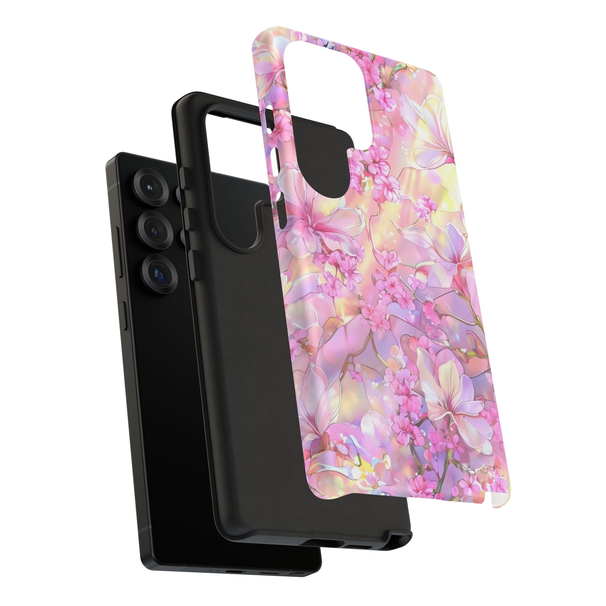 Floral Elegance Tough Phone Case – Dual-Layer Protection for iPhone 17/16/15 & Samsung | Glossy or Matte Finish | Morphesa