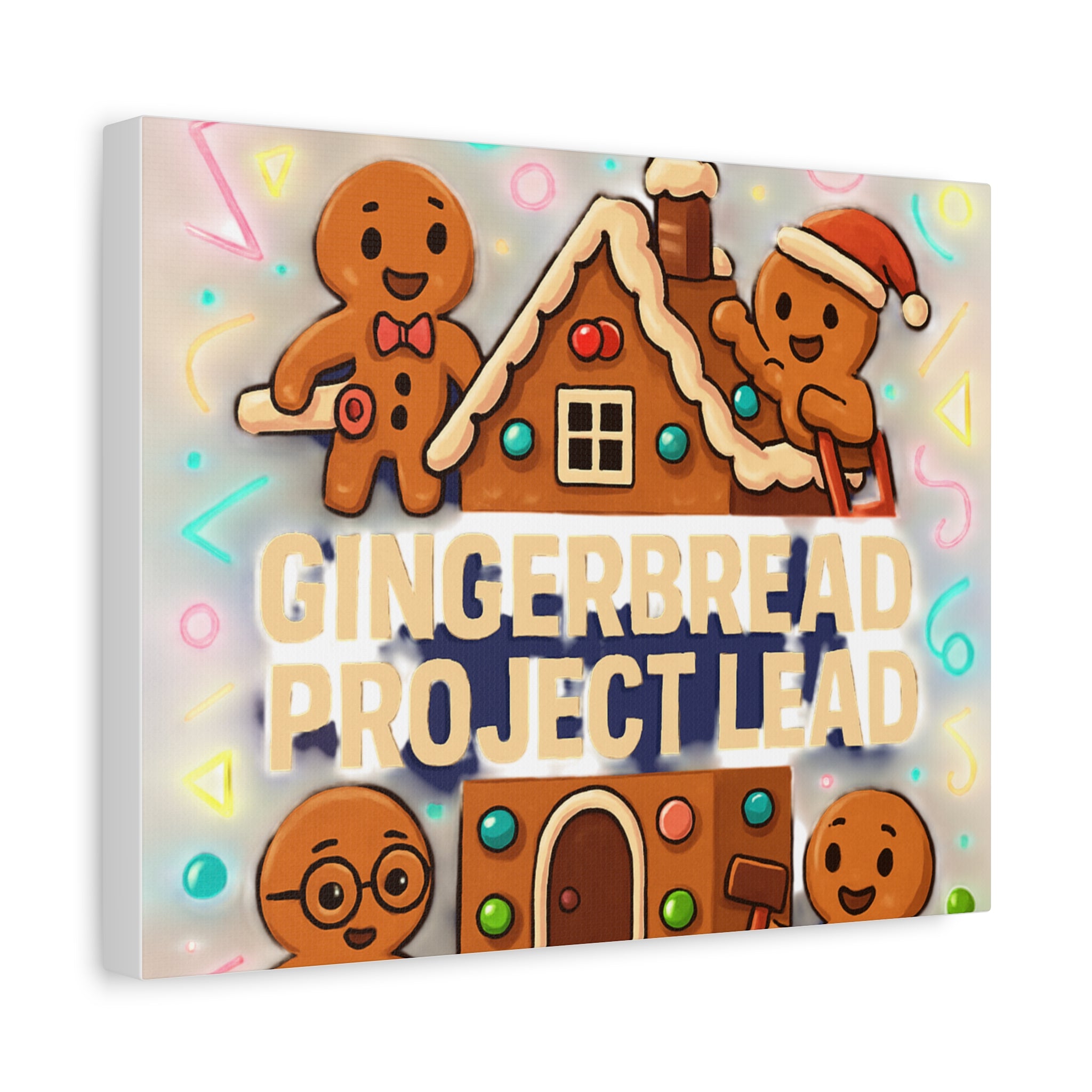 Gingerbread Project Lead Canvas Art — Holiday Kitchen Wall Decor