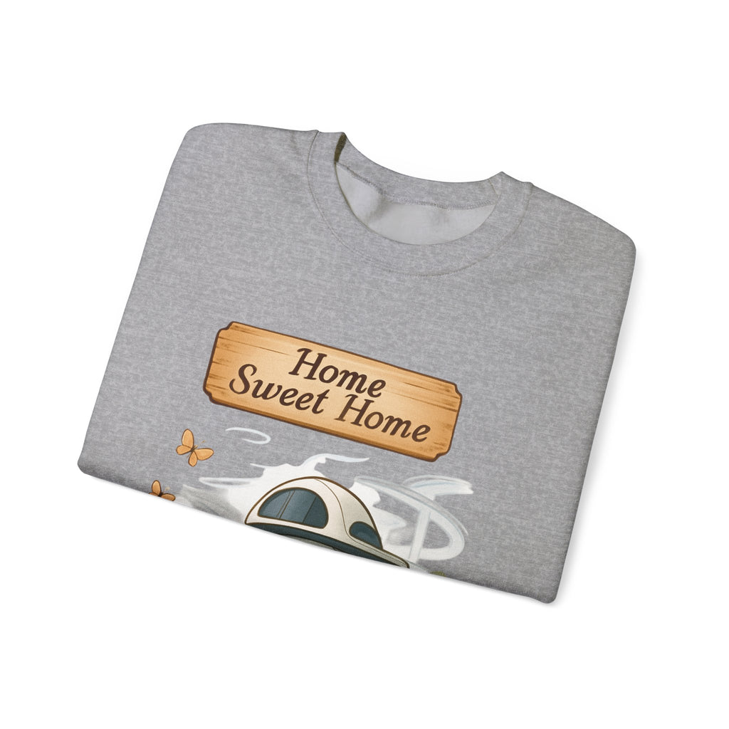 Crewneck Sweatshirt — “Home Sweet Home” Cozy Cottage Graphic