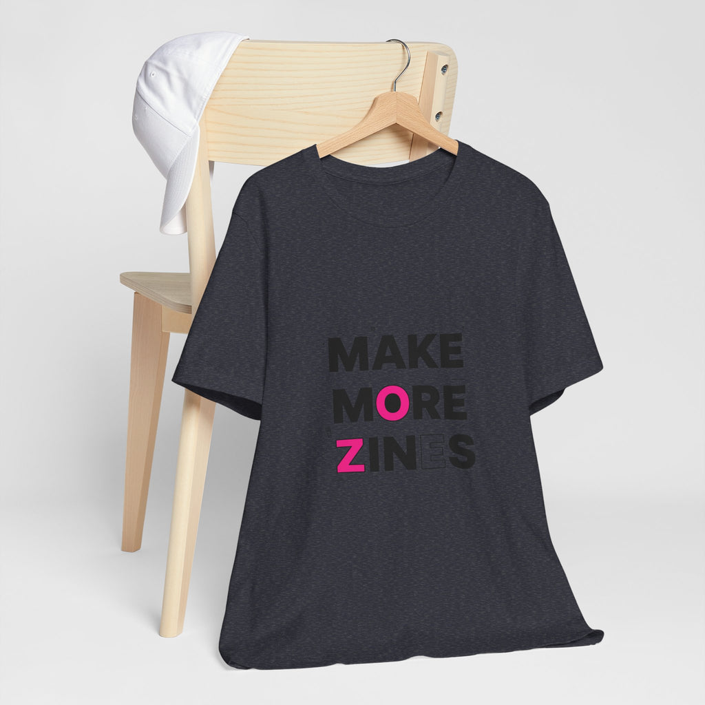 MAKE MORE ZINES Tee | ransom collage shirt, zine style cutout letters