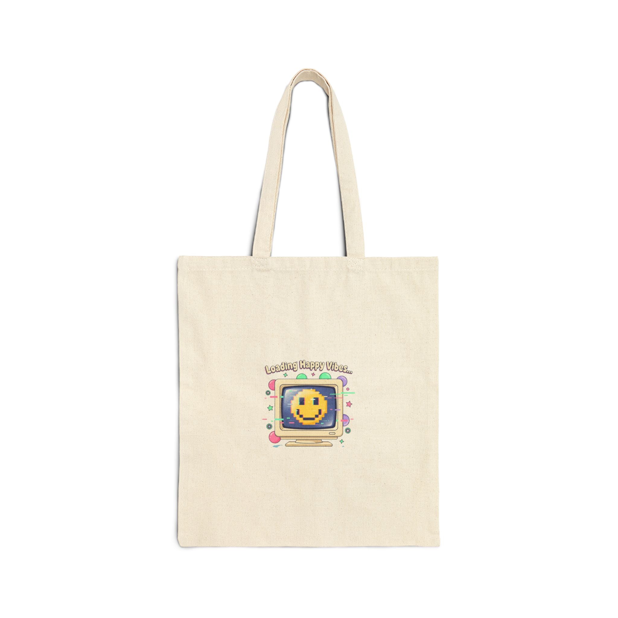 Smiley Retro OS Popup Tote, Y2K Pixel Tech Nostalgia