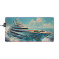 Yacht Sunrise LED Gaming Mouse Pad — XL RGB Desk Mat for Gamers & Streamers