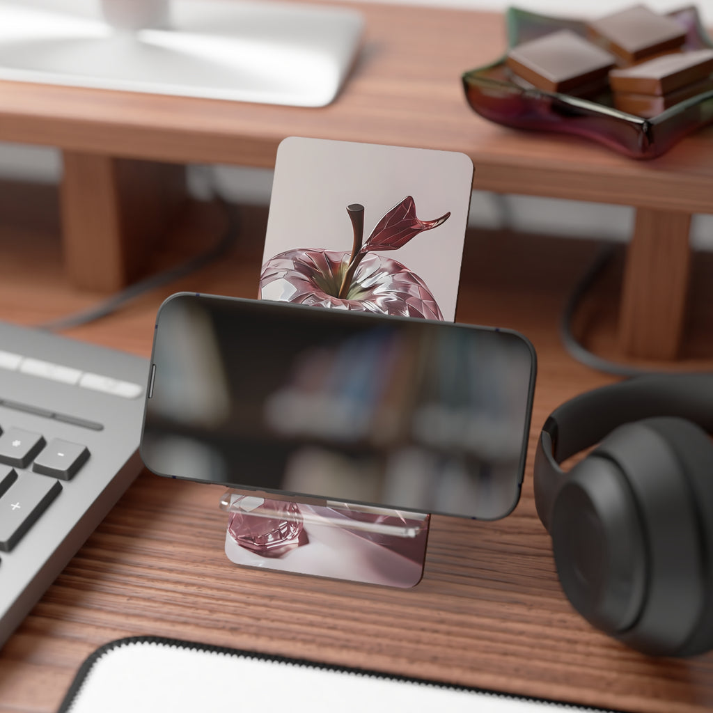 Elegant Phone Stand, Crystal Apple Design, Smartphone Holder for Home & Desk, Perfect Gift for Tech Lovers, Office Decor, Modern Accessories