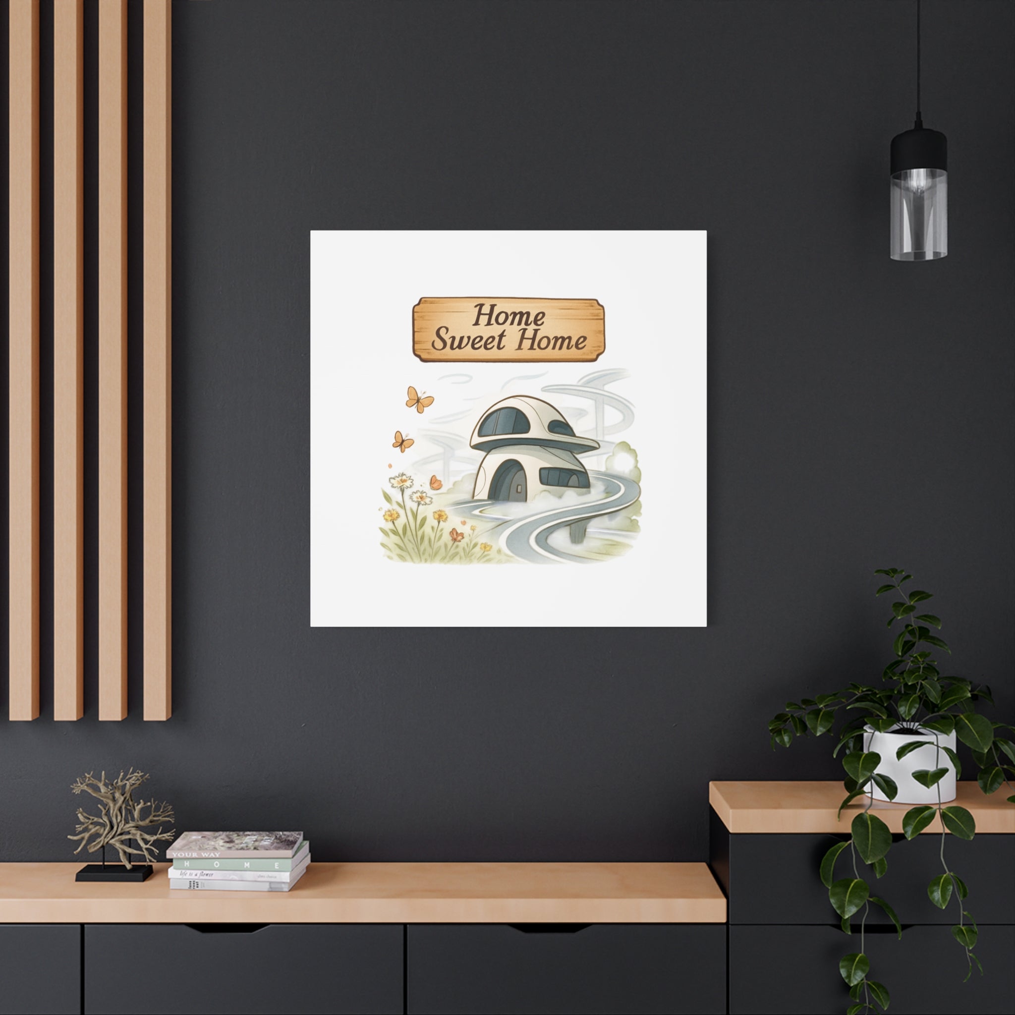 Home Sweet Home Canvas Wall Art — Cozy Cottage Matte Stretched Canvas