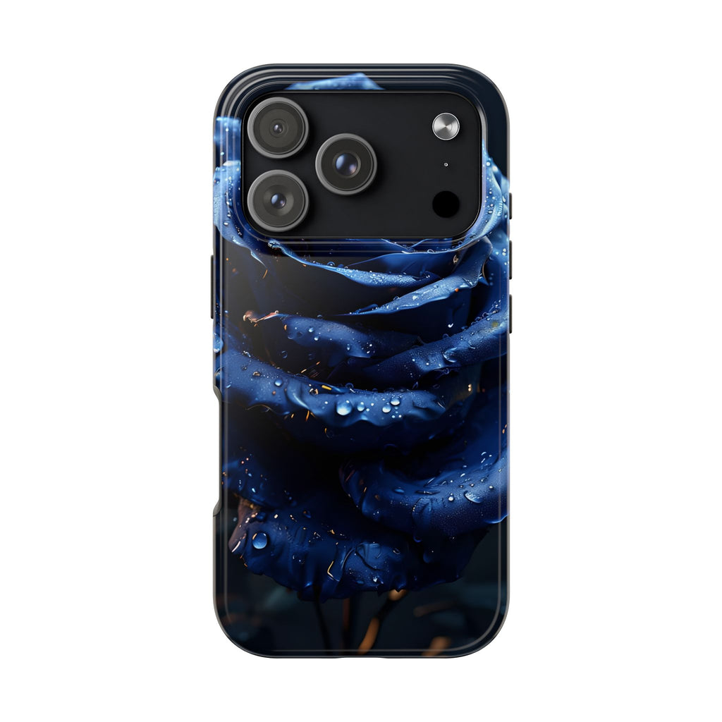 iPhone 17 Pro Max Tough Phone Case - Elegant Blue Rossy Design