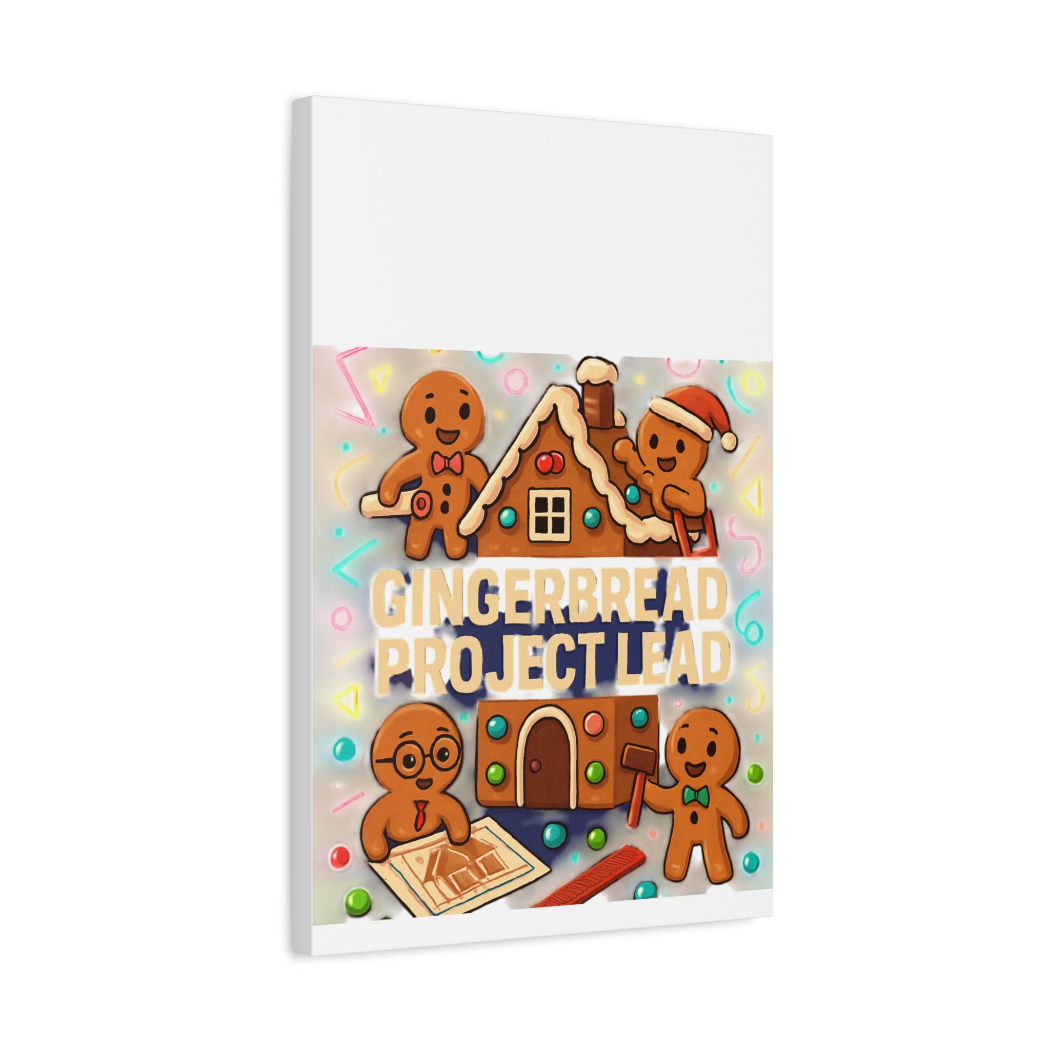 Gingerbread Project Lead Canvas Art — Holiday Kitchen Wall Decor