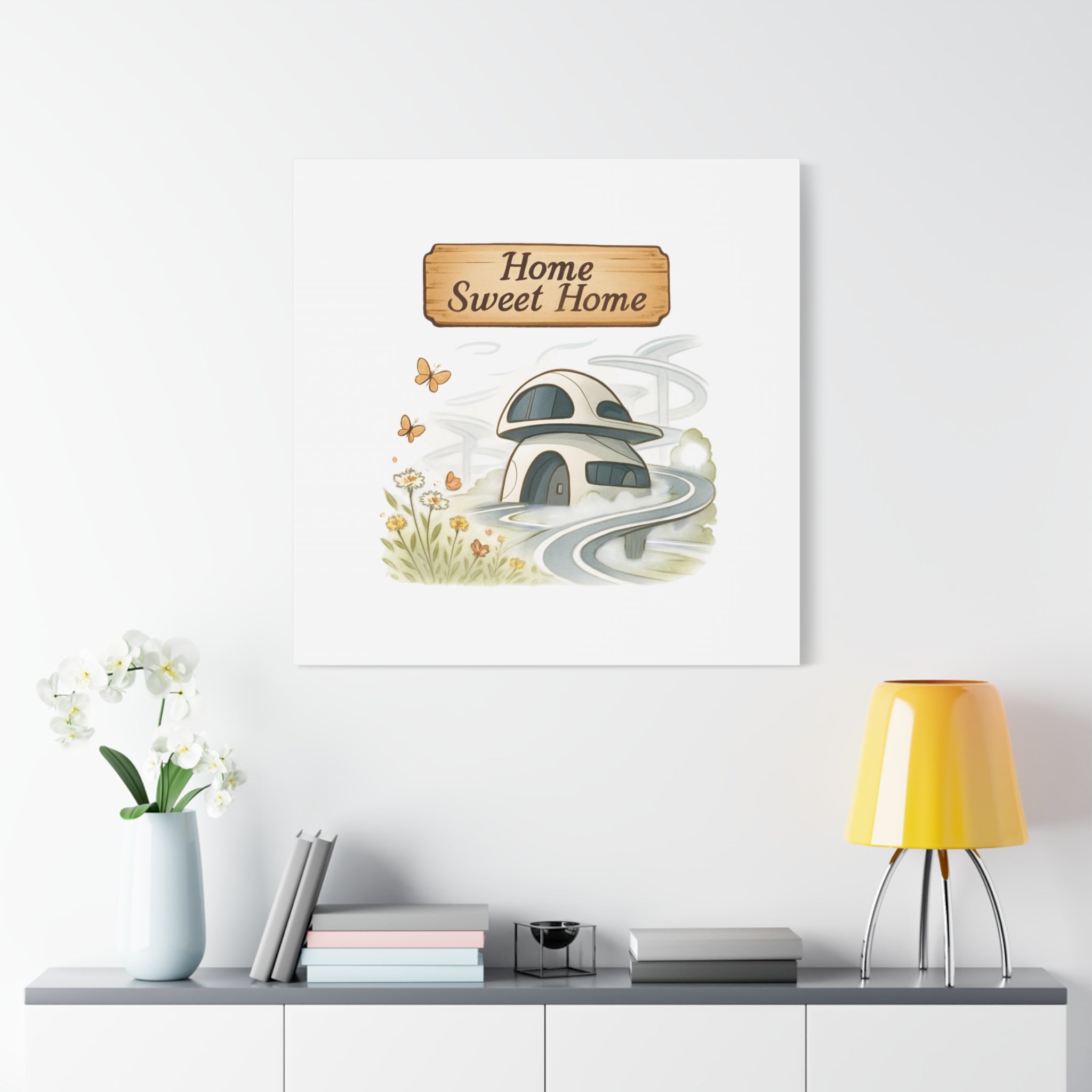 Home Sweet Home Canvas Wall Art — Cozy Cottage Matte Stretched Canvas
